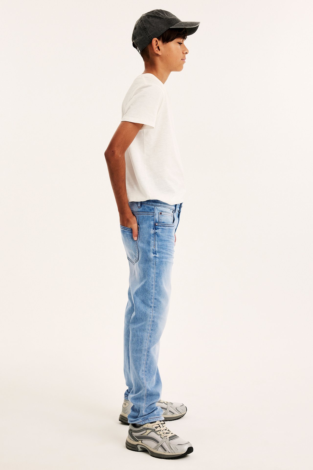 Relaxed jeans jogger denim - Vaalea denim - 4