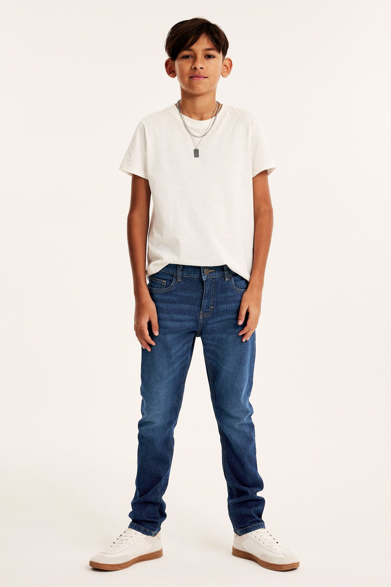 Slim jeans mid waist - Mörk denim - 1