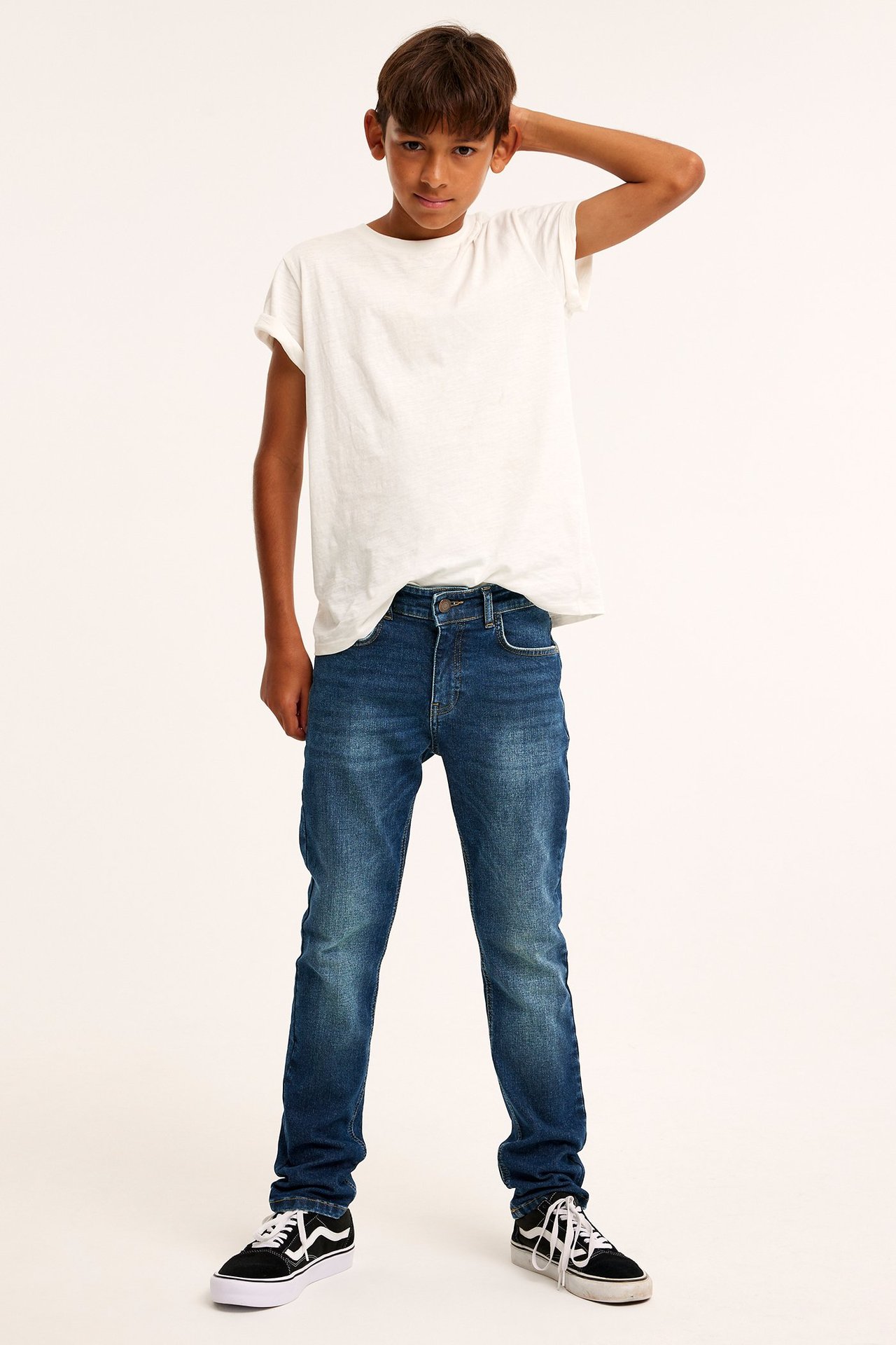 Slim jeans mid waist - Mörkblå - 1