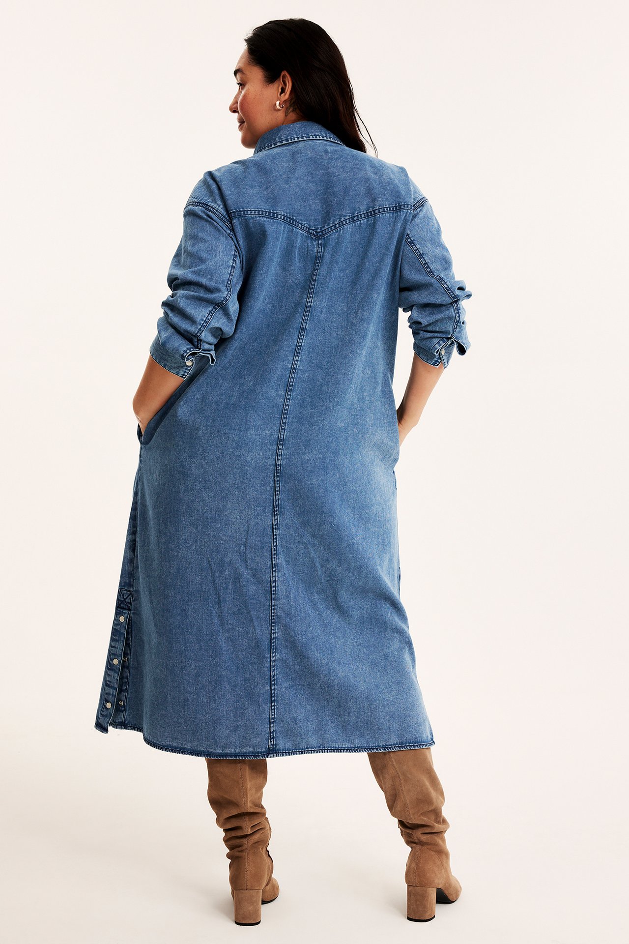 Pitkä farkkumekko - Denim - 173cm / Storlek: XL - 6