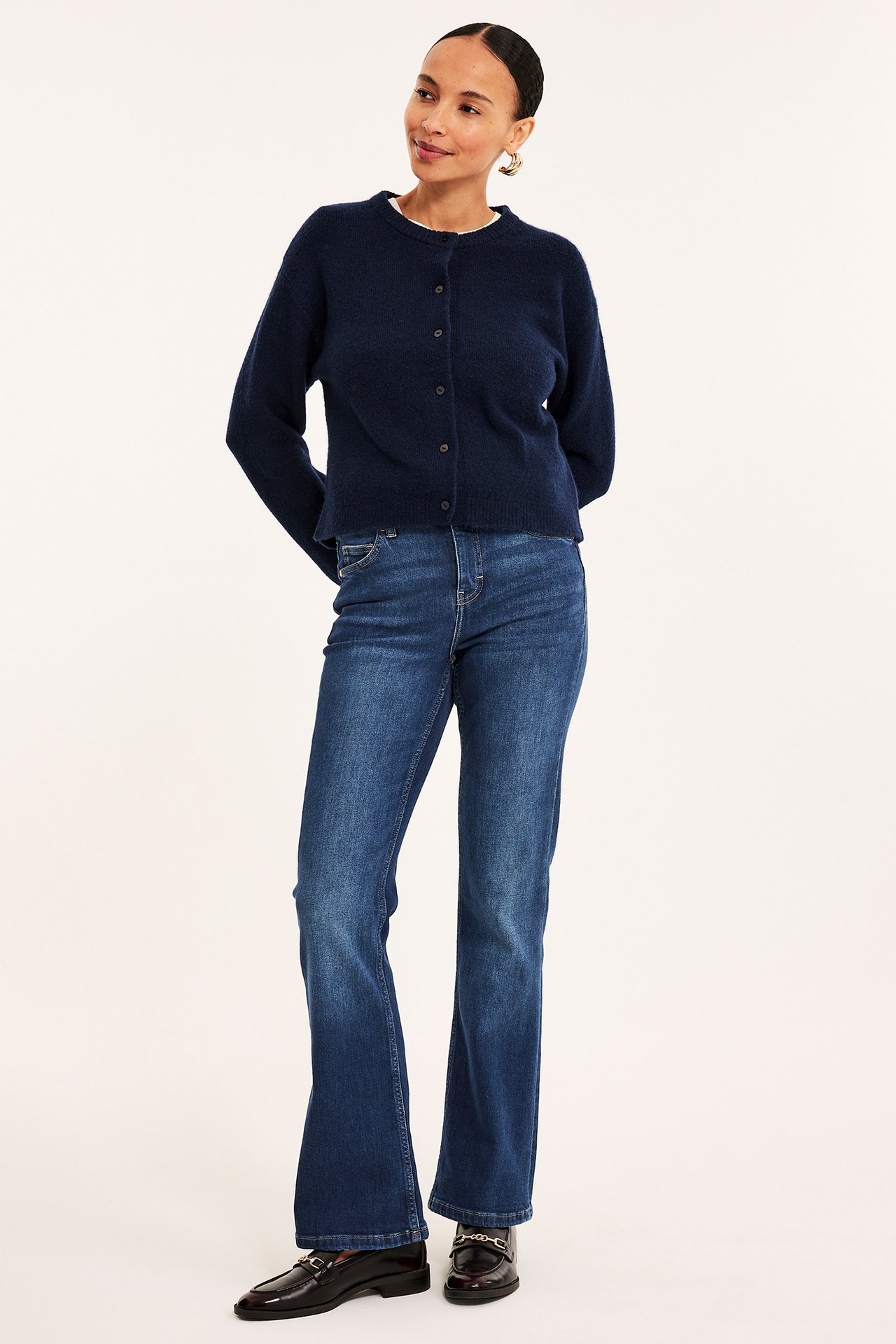 Flare jeans regular waist - Mörk denim - 174cm / Storlek: 38 - 1