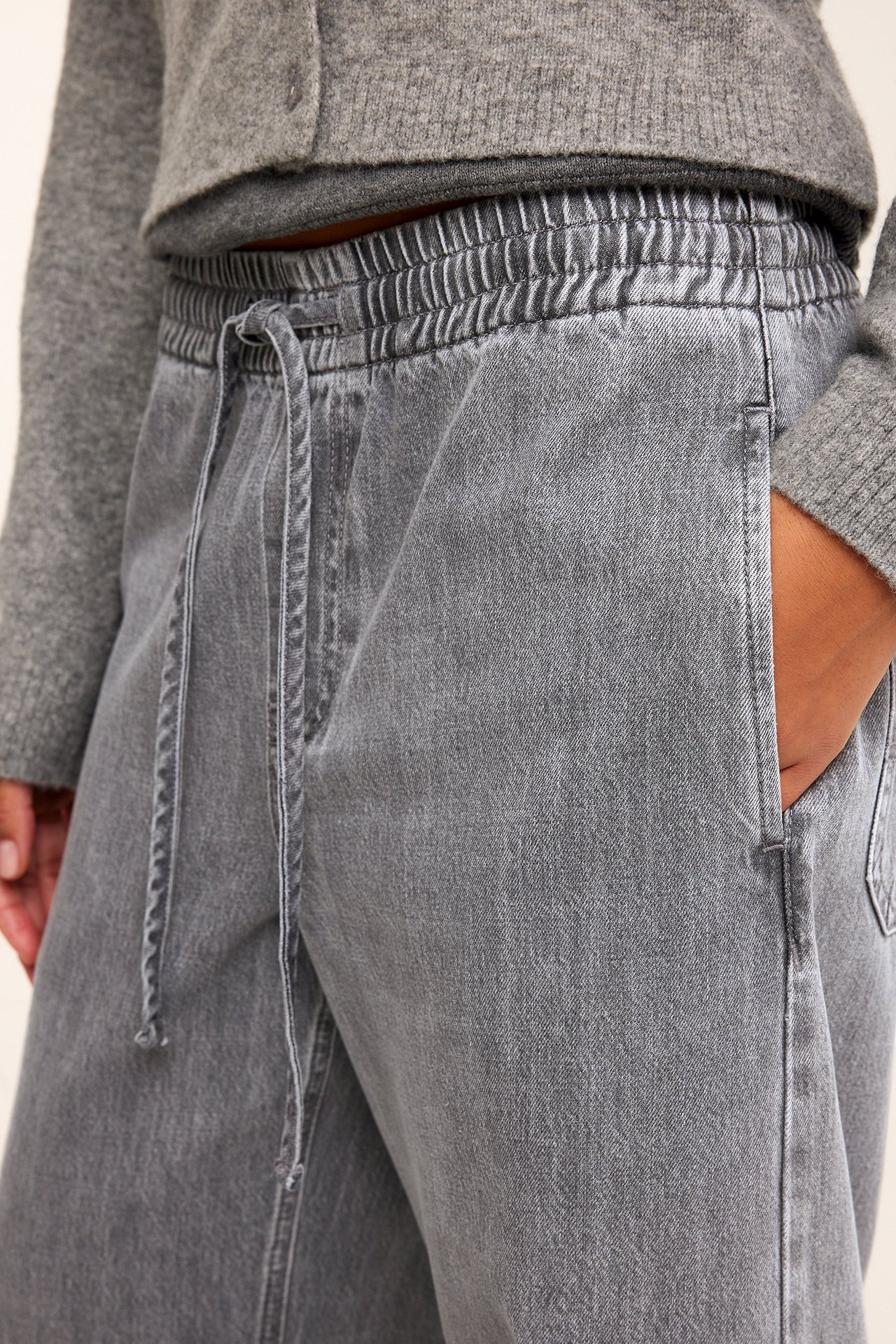 Wide jeans high waist - Silvergrå - 6