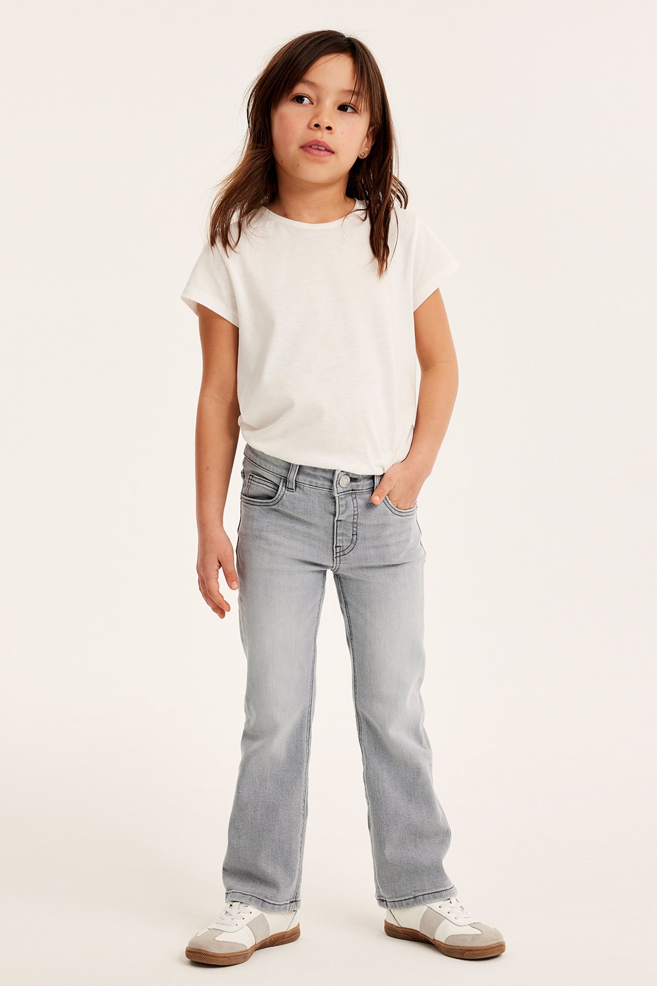 Bootcut jeans mid waist - Silvergrå - 1