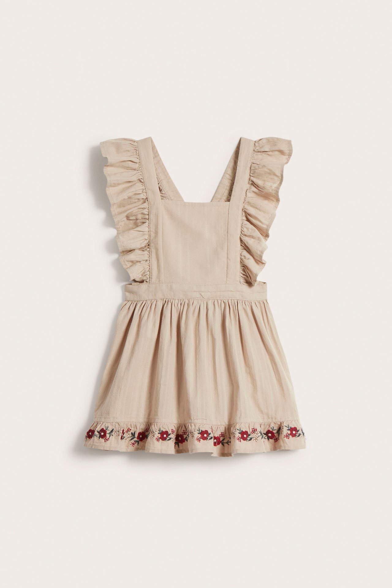 Forkle med brodering - Beige - 5