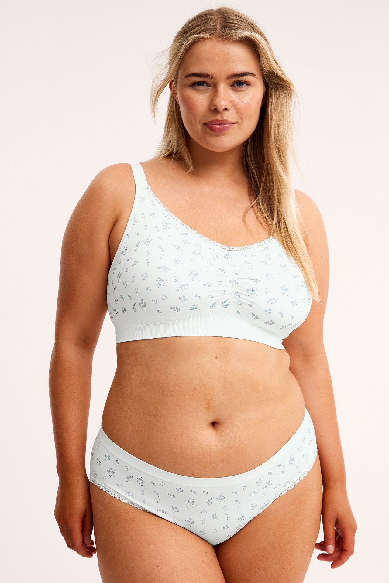 Mönstrad seamless brief - Offwhite - 1