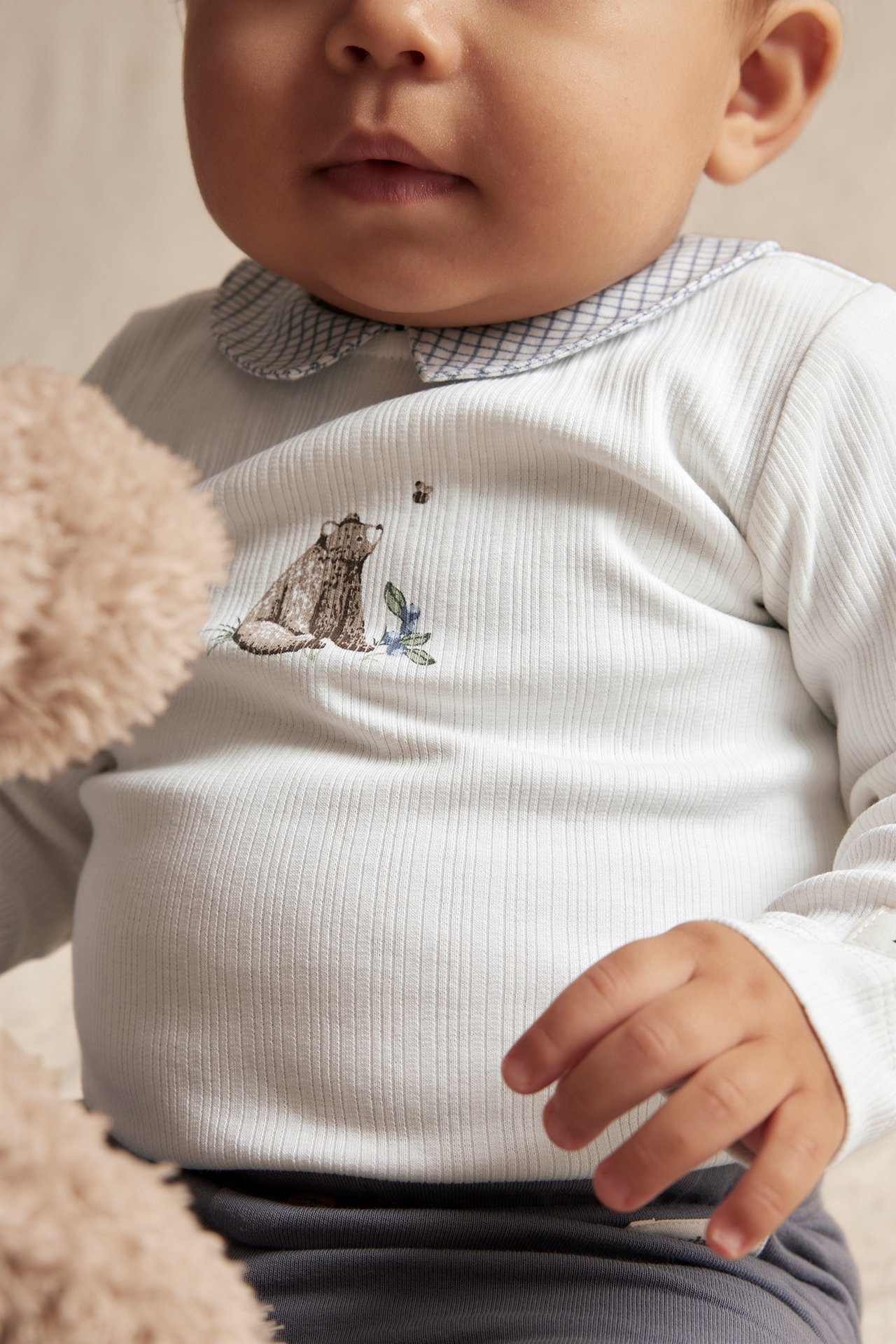 Pitkähihainen body, jossa on kaulus - Luonnonvalkoinen - 3