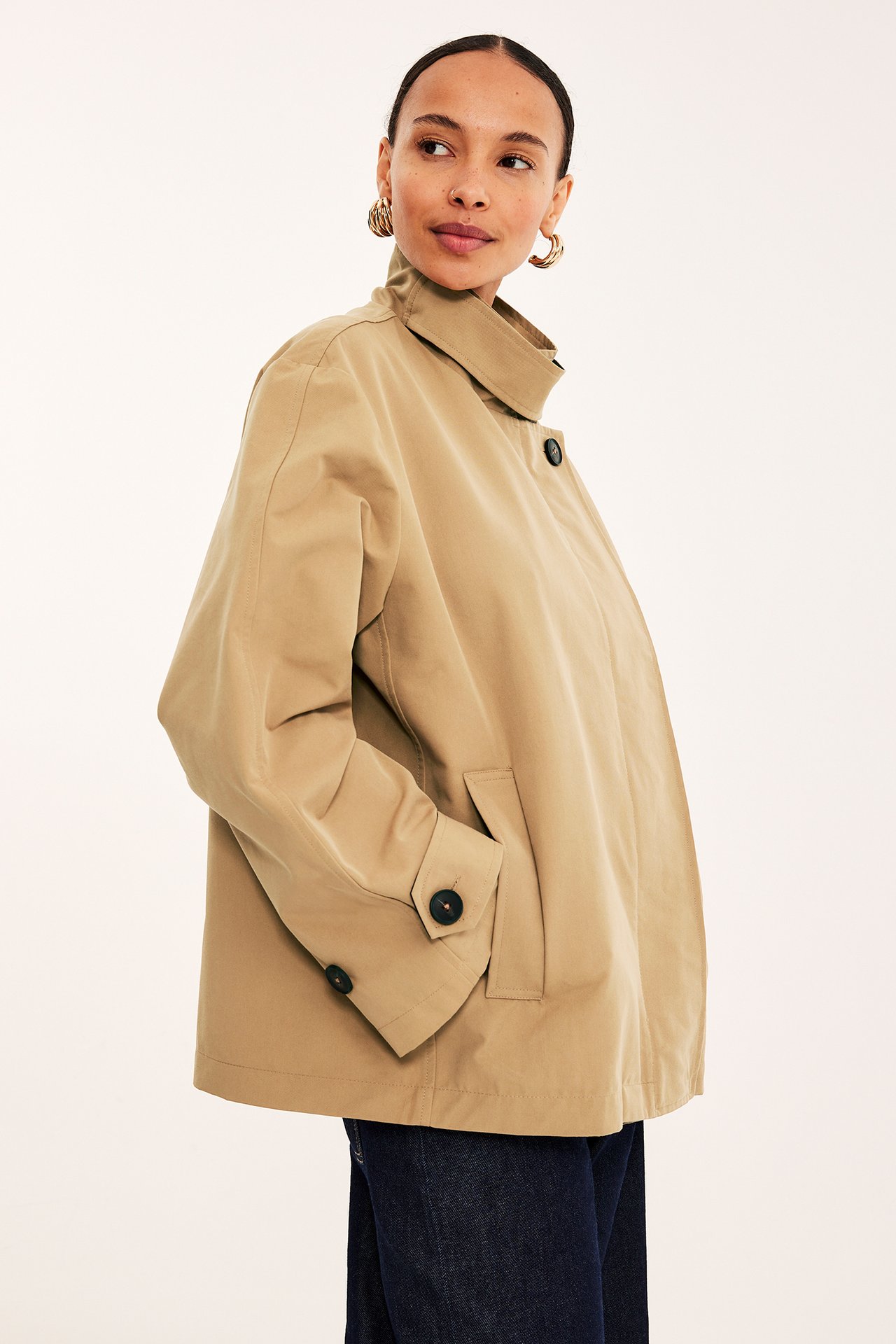 Kort trenchcoat - Beige - 174cm / Storlek: S - 6