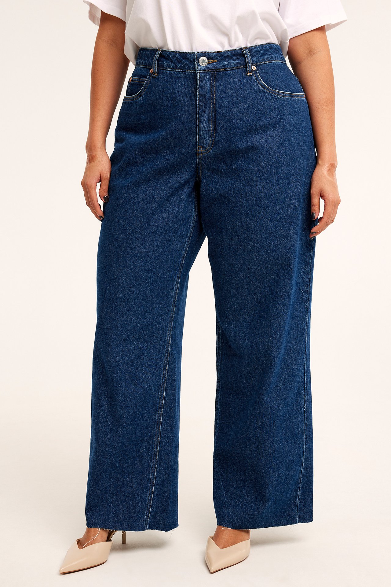 Wide jeans mid waist - Tumma denim - 173cm / Storlek: 50 - 2