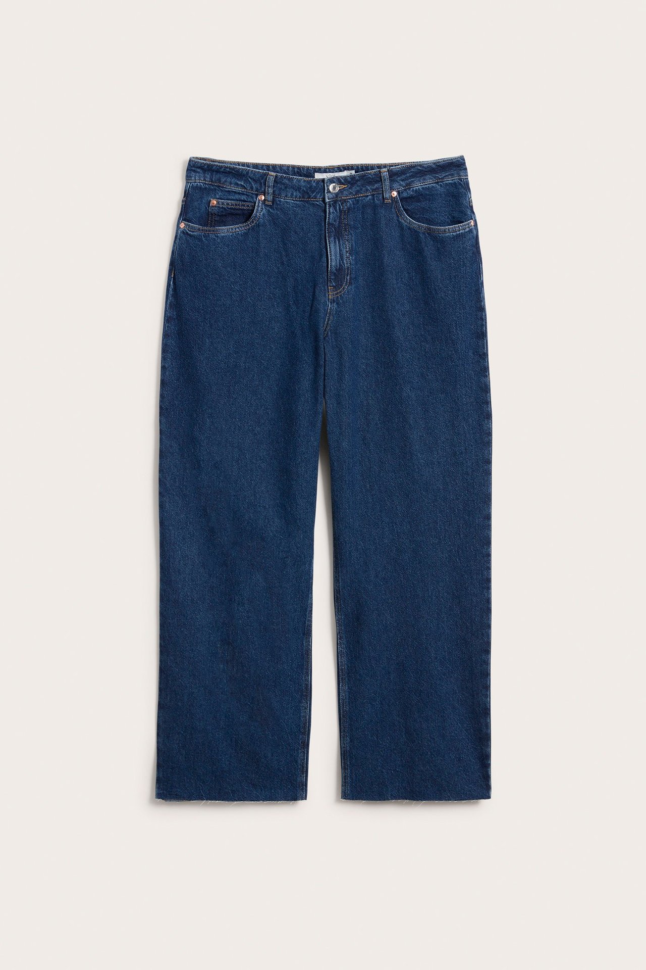 Wide leg jeans mid waist - Mörk denim - 6