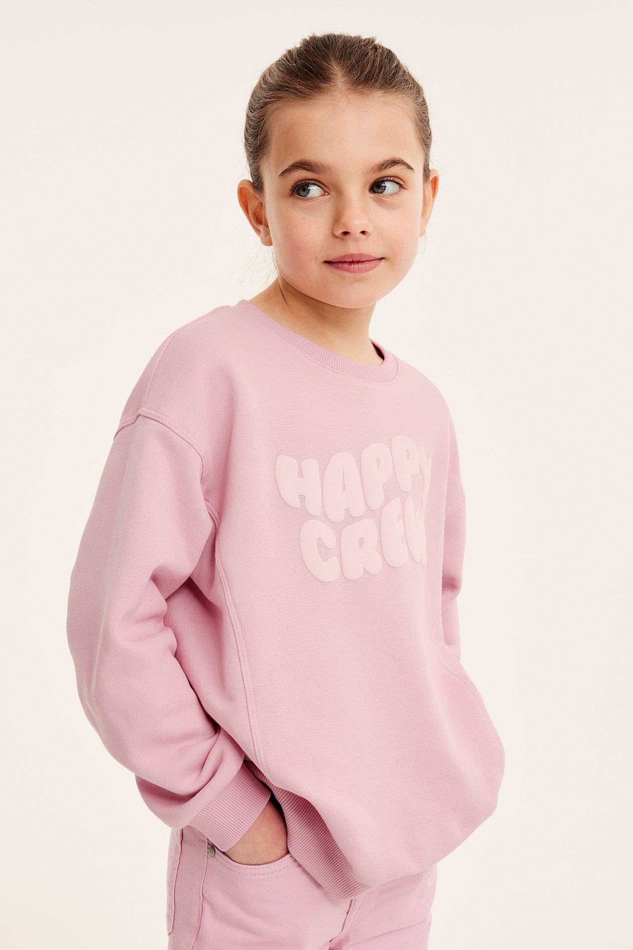 Sweatshirt med trykk - Rosa - 4