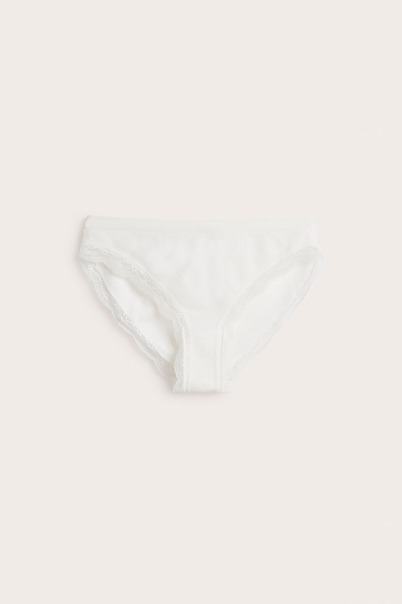 Brieftrosa seamless med spets - Offwhite - 2