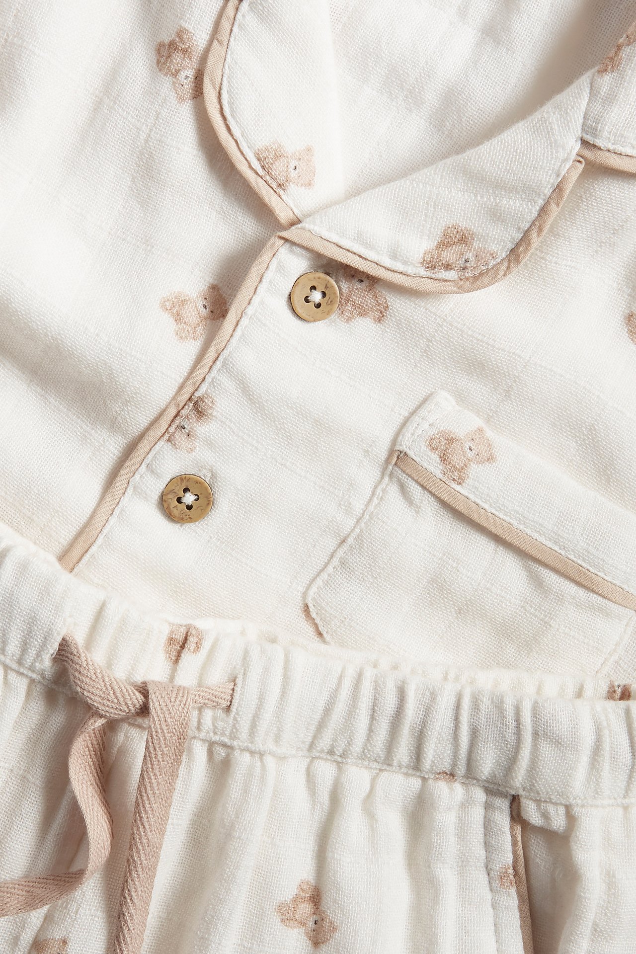 Mønstret pyjamas - Lys beige - 1