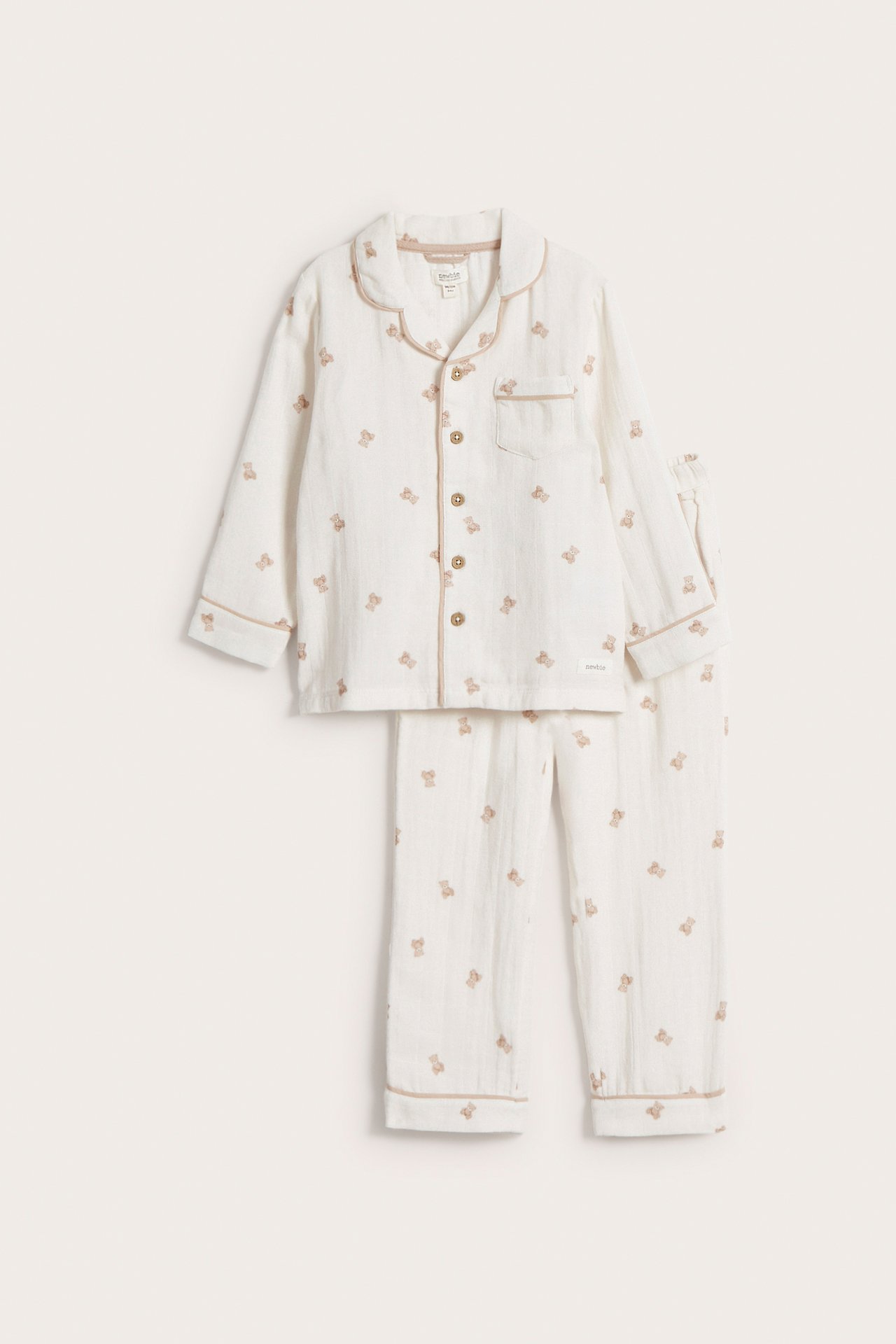 Mønstret pyjamas - Lys beige - 2