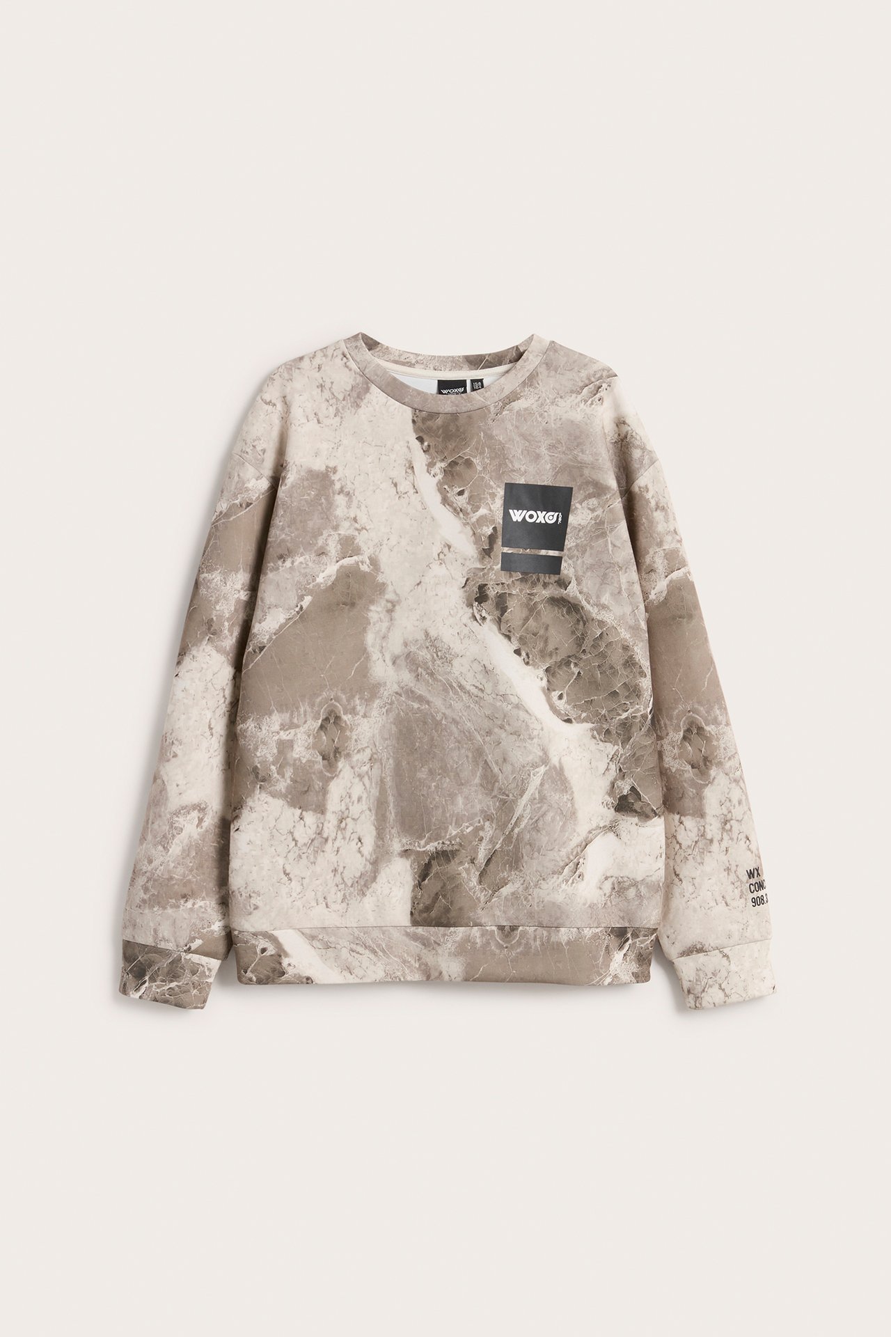 Mönstrad sweatshirt - Beige - 2