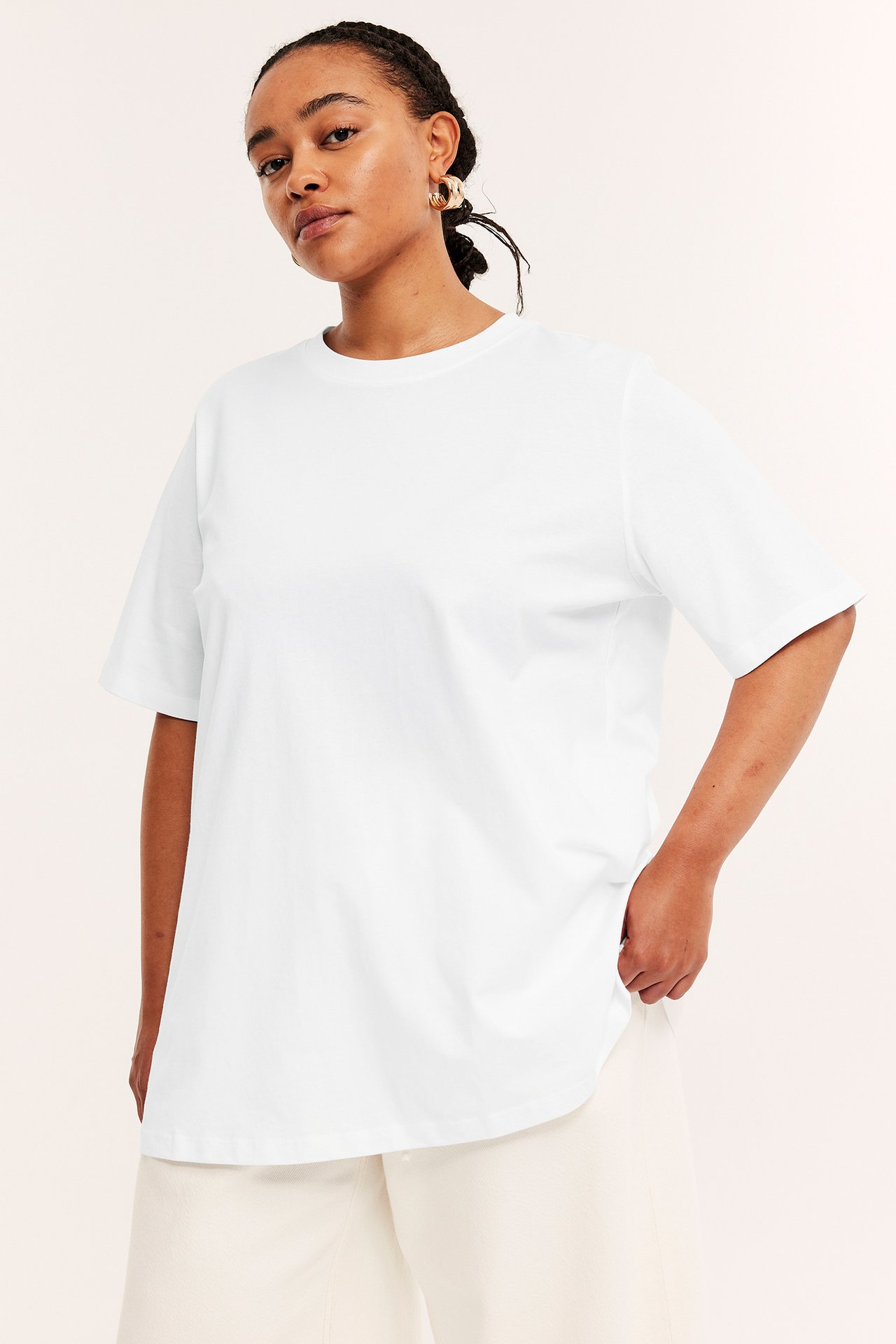 Lång t-shirt - Vit - 170cm / Storlek: XL - 3