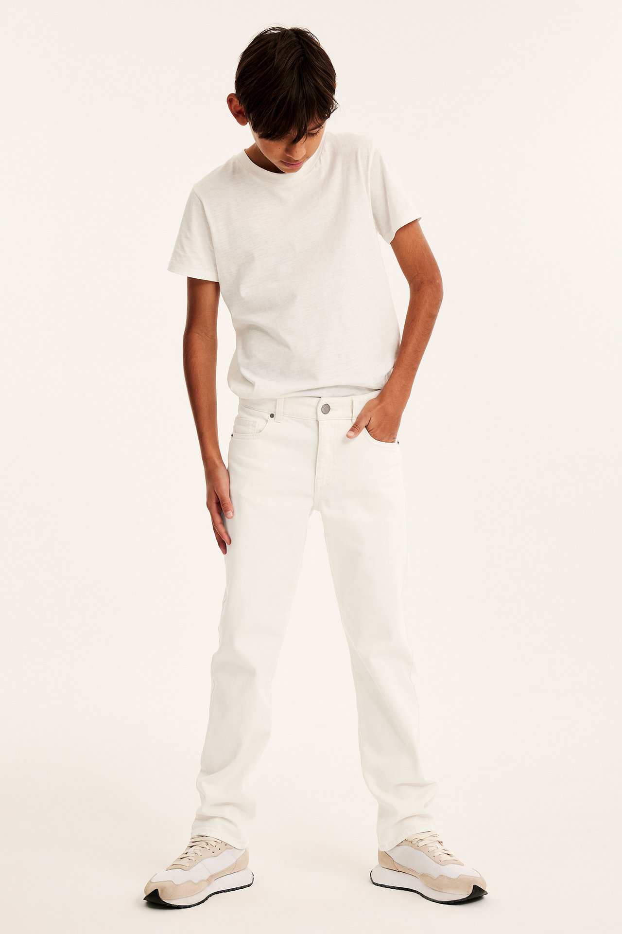 Dżinsy straight mid waist - Offwhite - 1