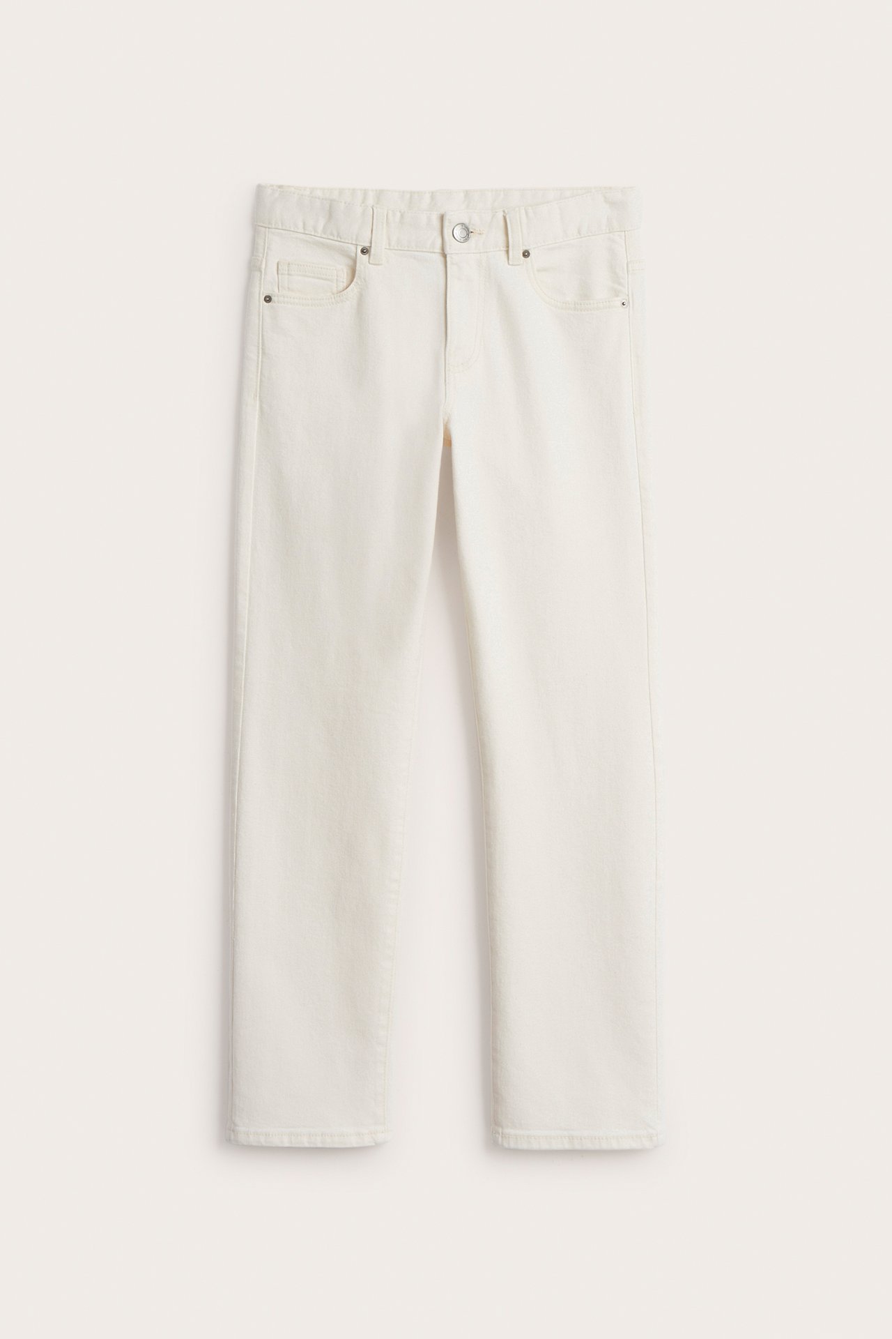 Dżinsy straight mid waist - Offwhite - 3