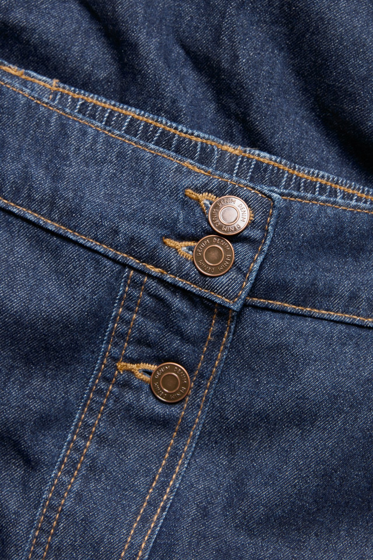 Utsvingt jeansskjørt - Mørk denim - 3