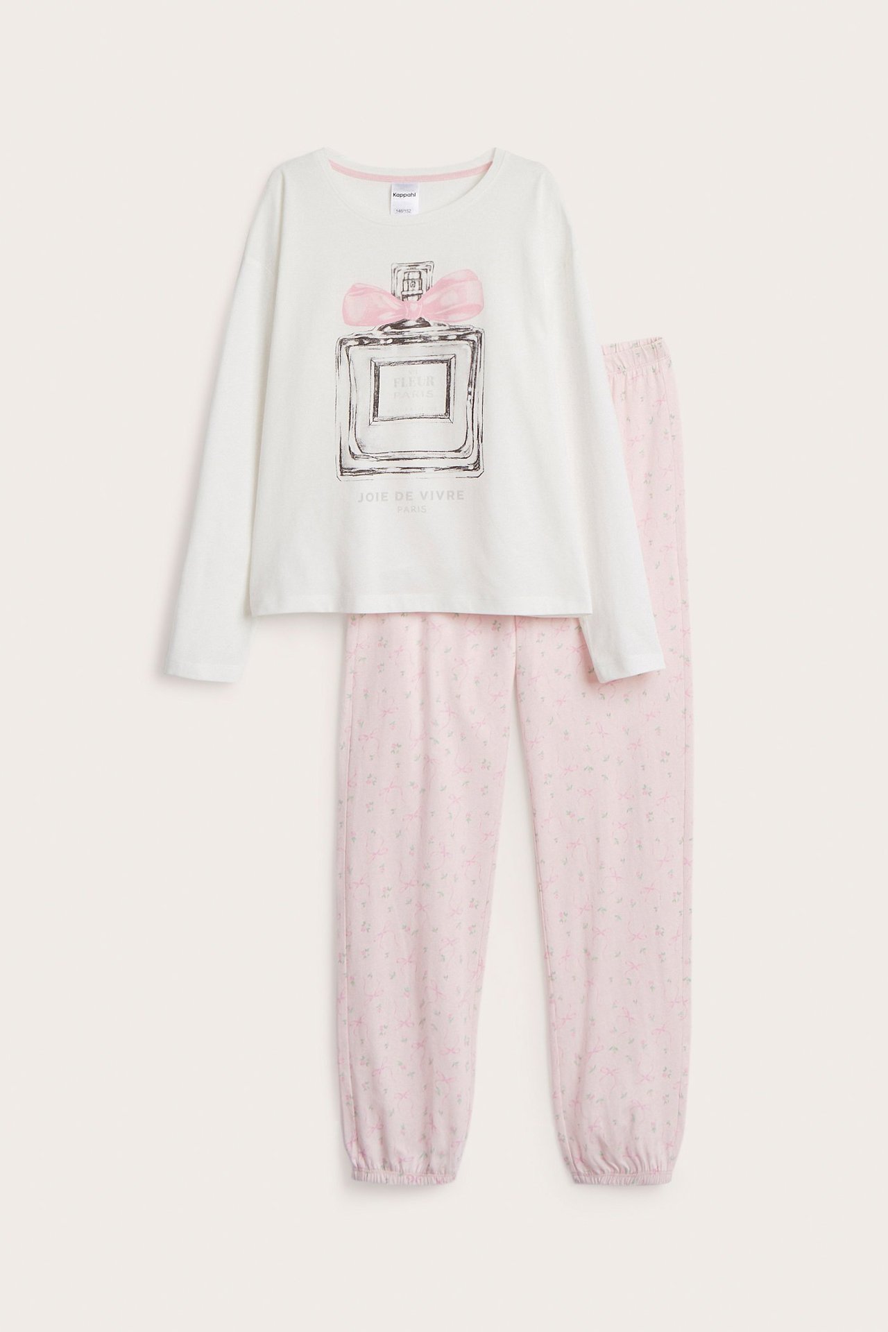 Långärmad pyjamas - Offwhite - 1