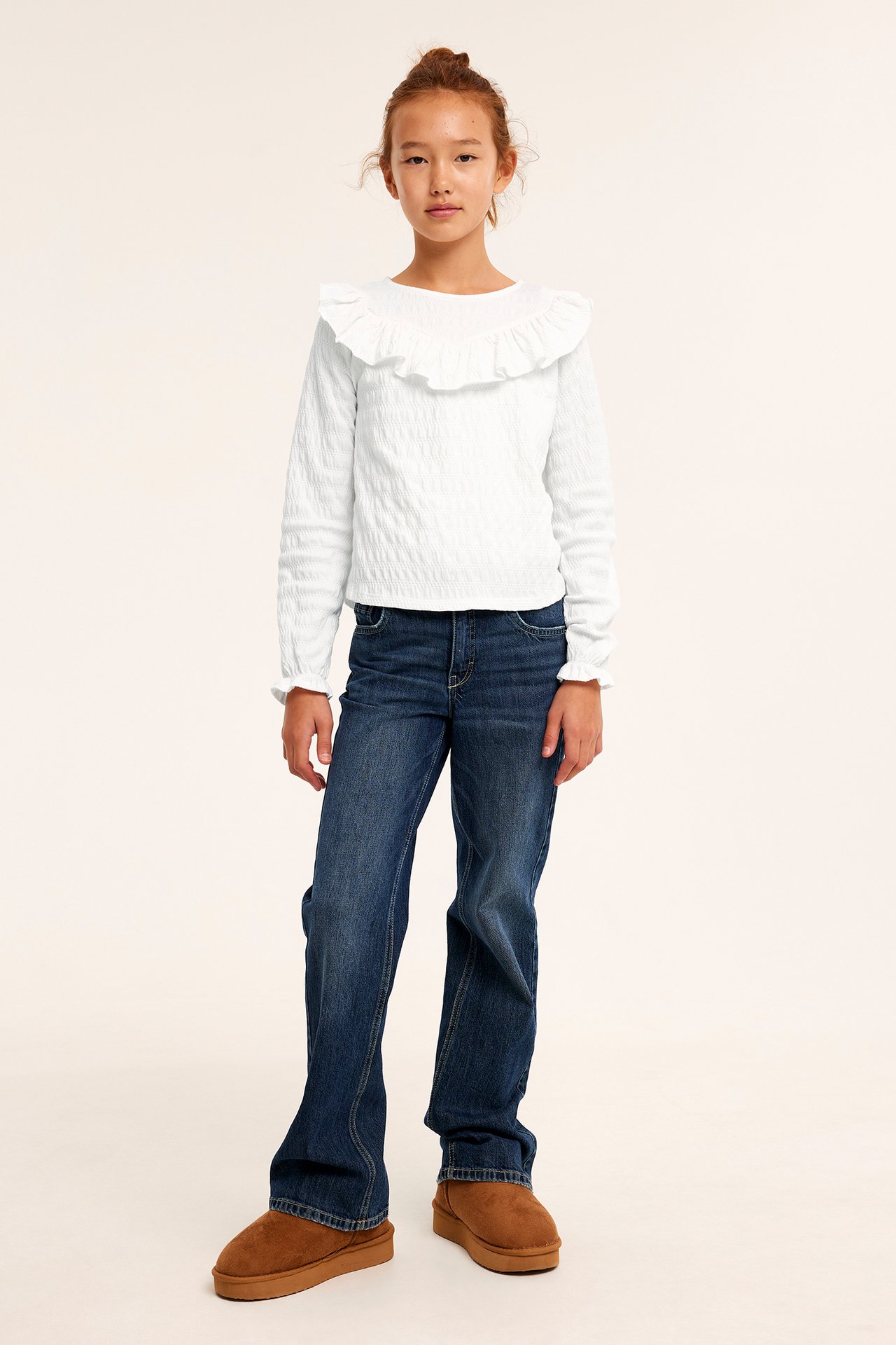 Topp med volanger - Offwhite - 2