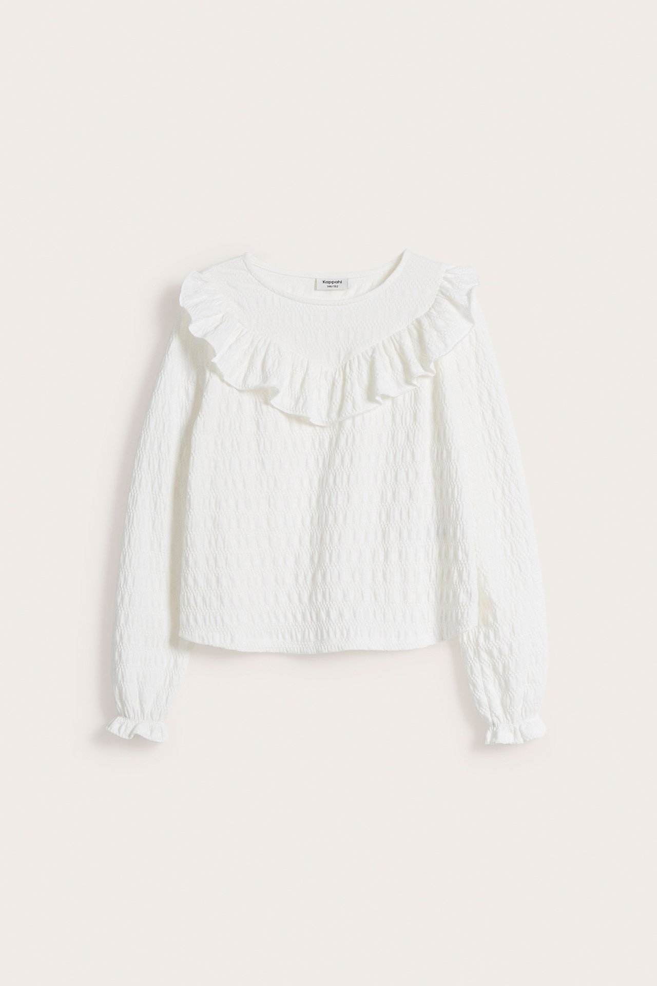 Topp med volanger - Offwhite - 5