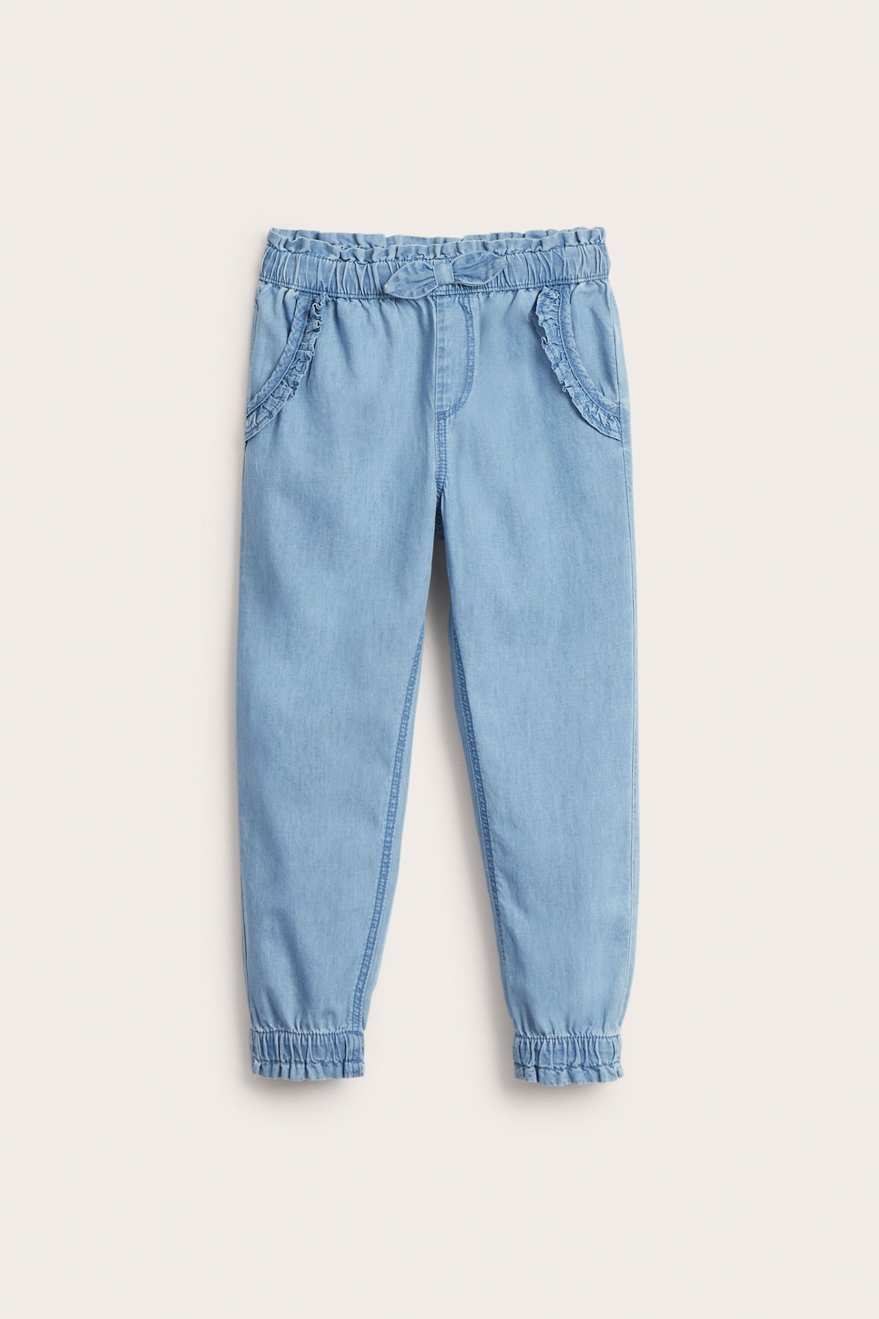 Byxor med rosett - Ljus denim - 2