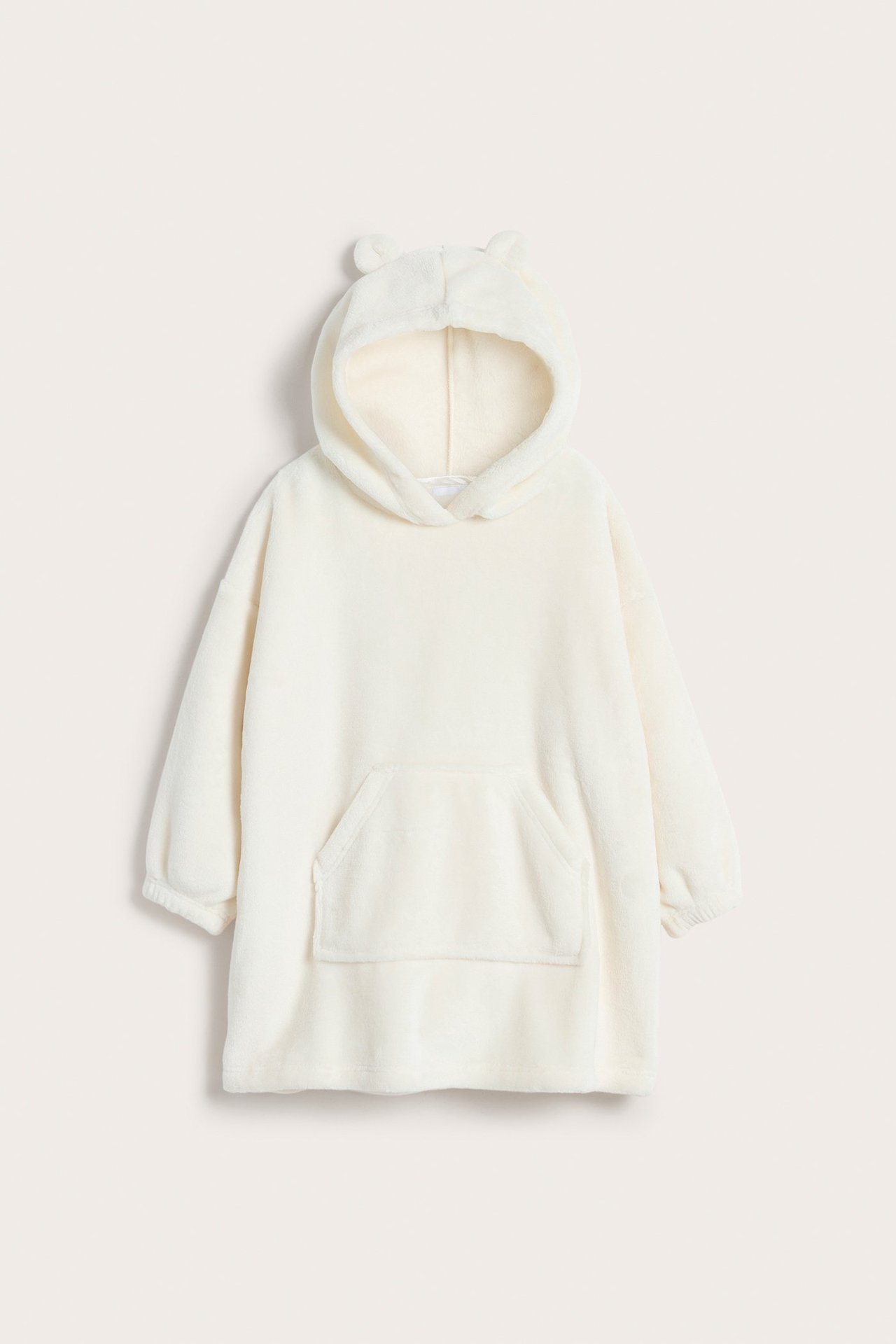 Oversized fleecehettegenser - Offwhite - 1