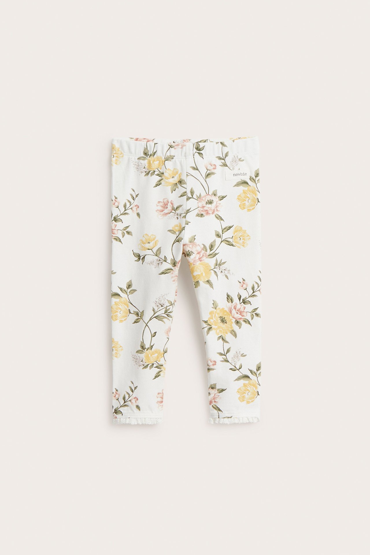 Leggings med spets - Offwhite - 1