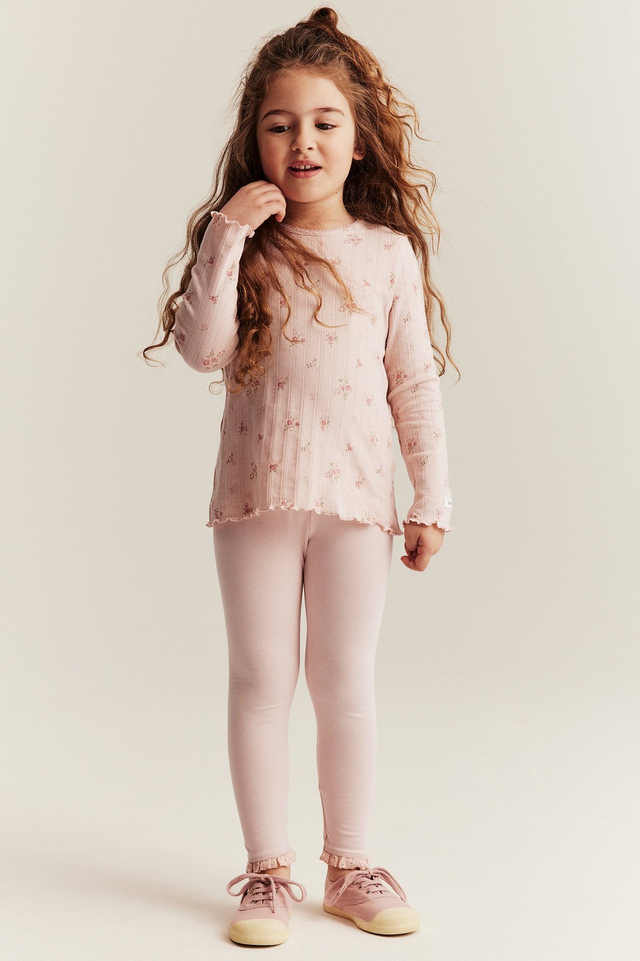 Leggings med blonder