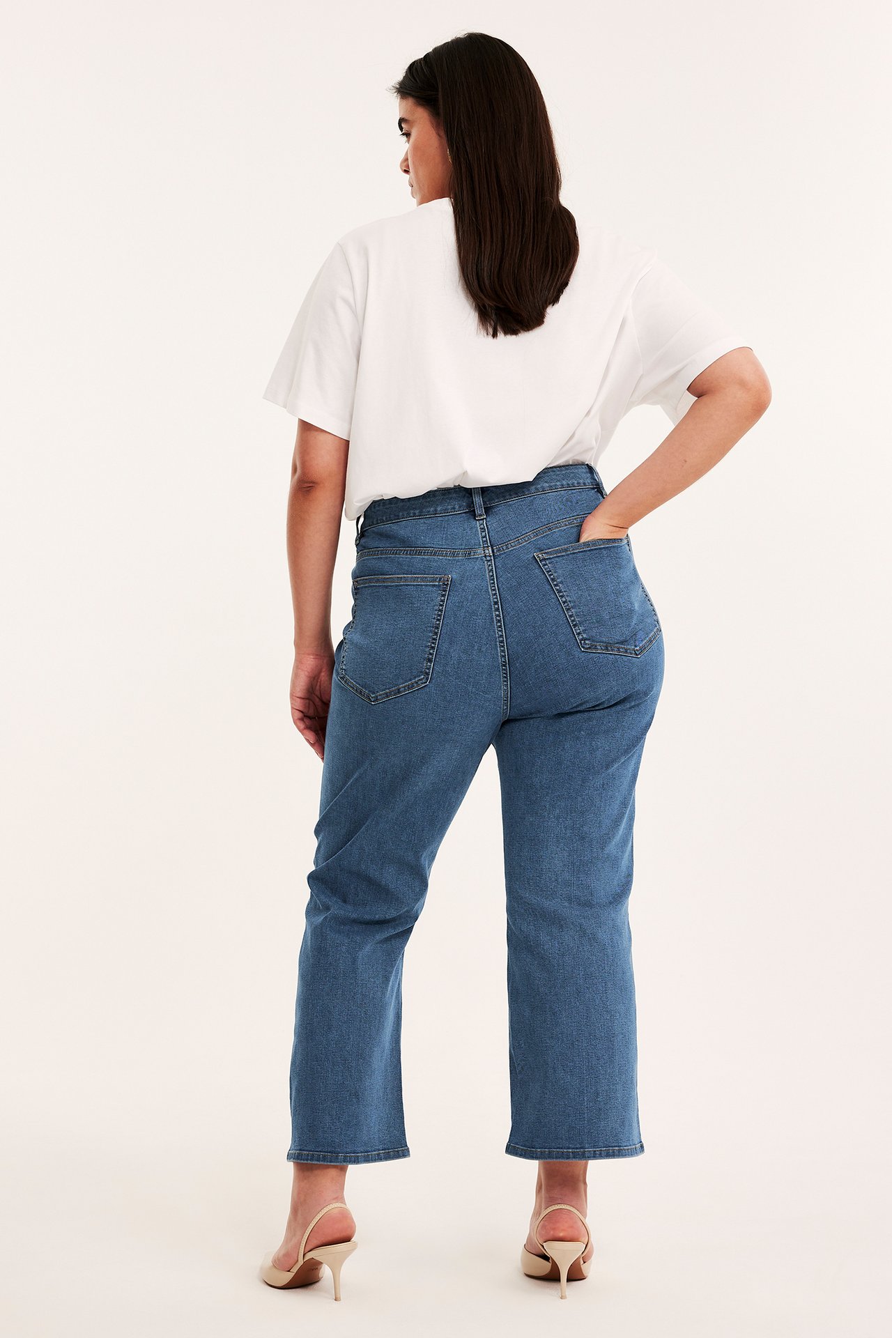 Cropped flare jeans high waist - Denim - 174cm / Storlek: 50 - 7