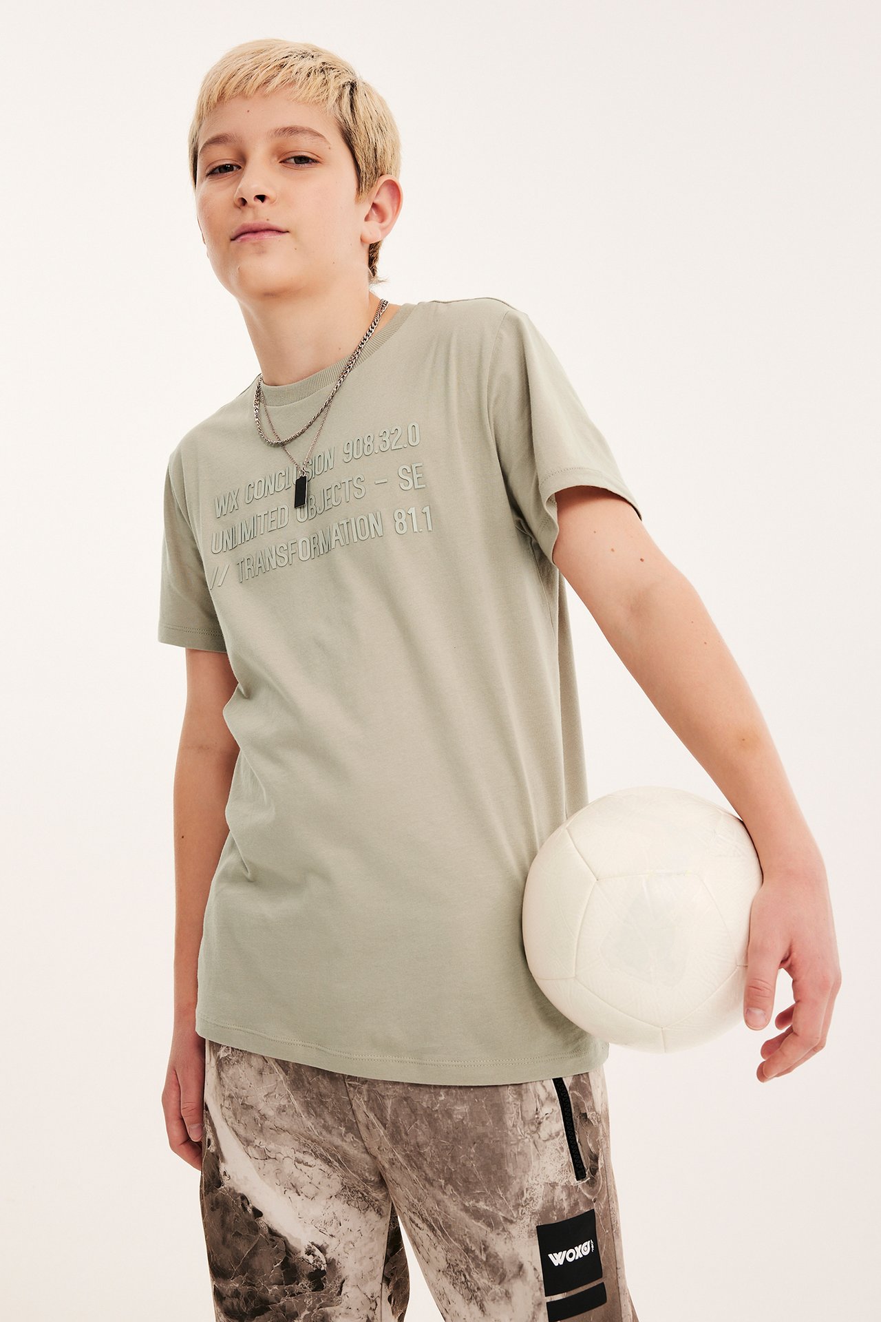 T-shirt med tryck - Beige - 1