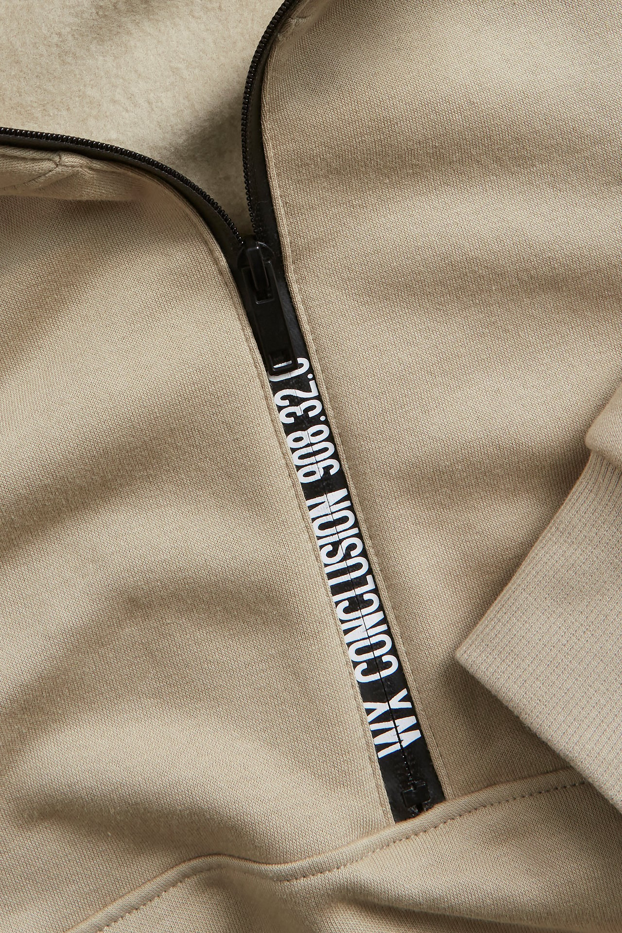 Hoodie med half-zip - Beige - 6