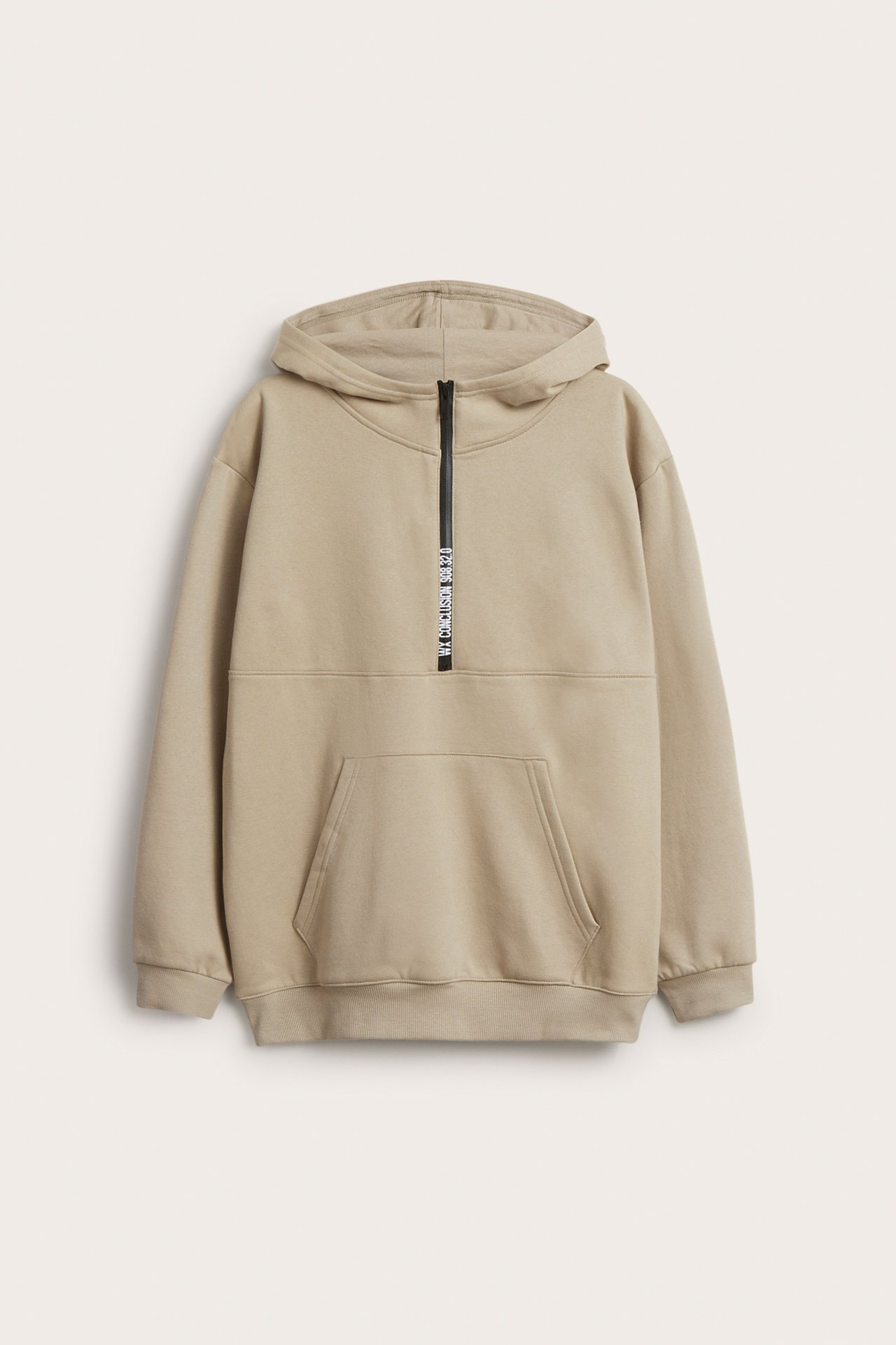 Hoodie med half-zip