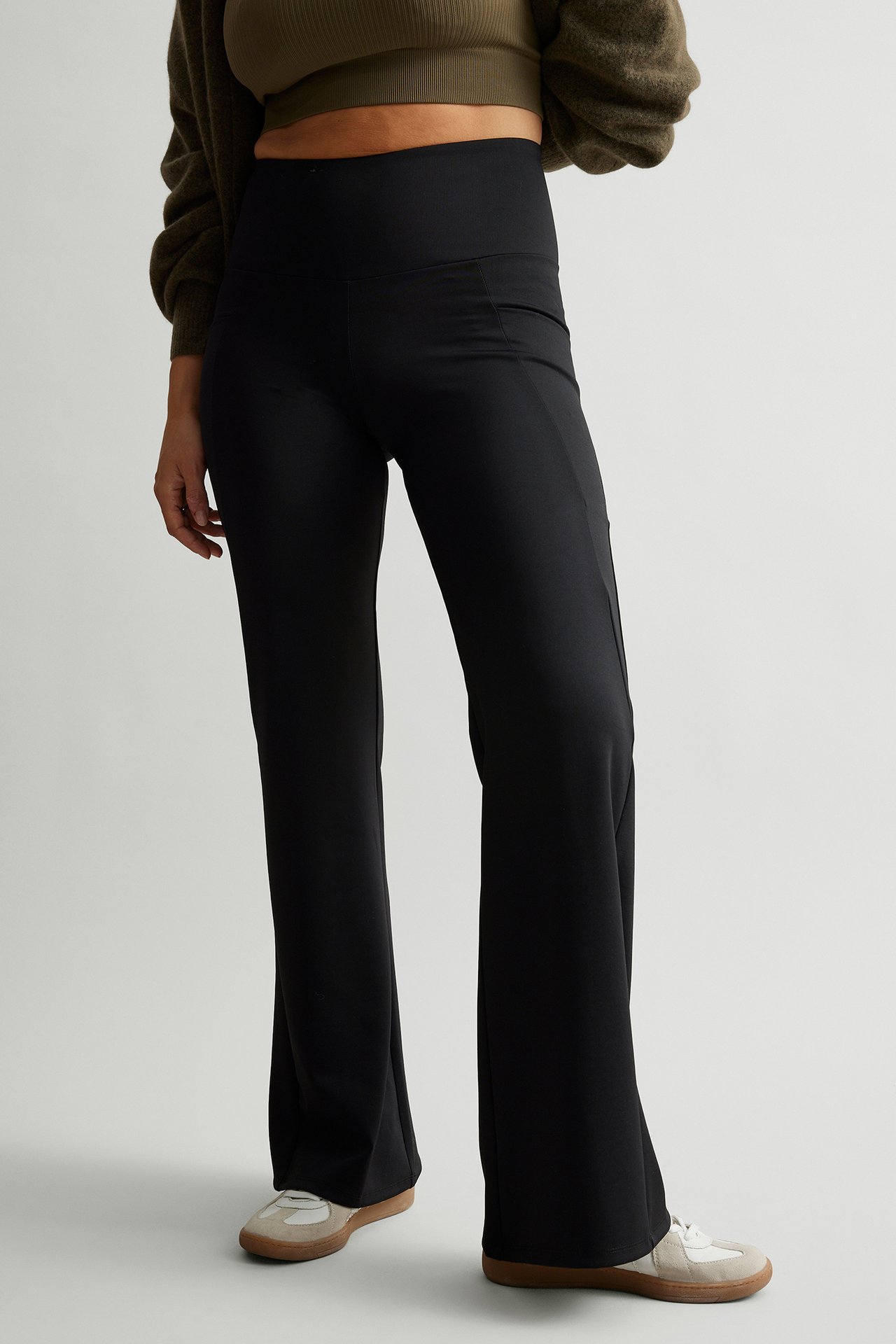 Bootcut-leggingsit - Musta - 5