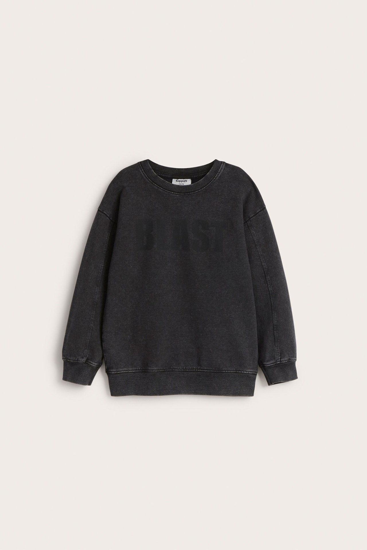 Sweatshirt med vasket look - Svart - 2