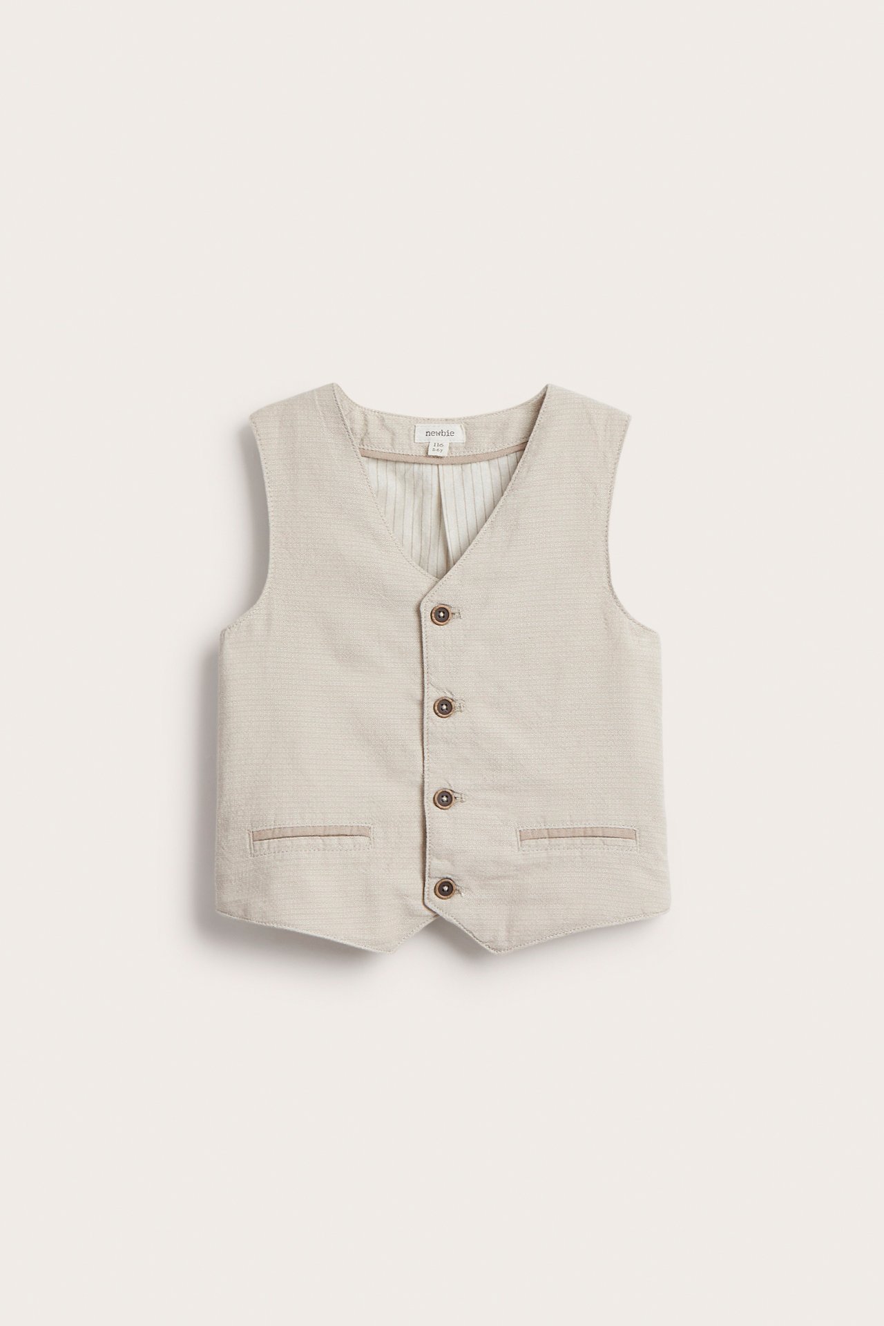 Vevd vest - Beige - 2