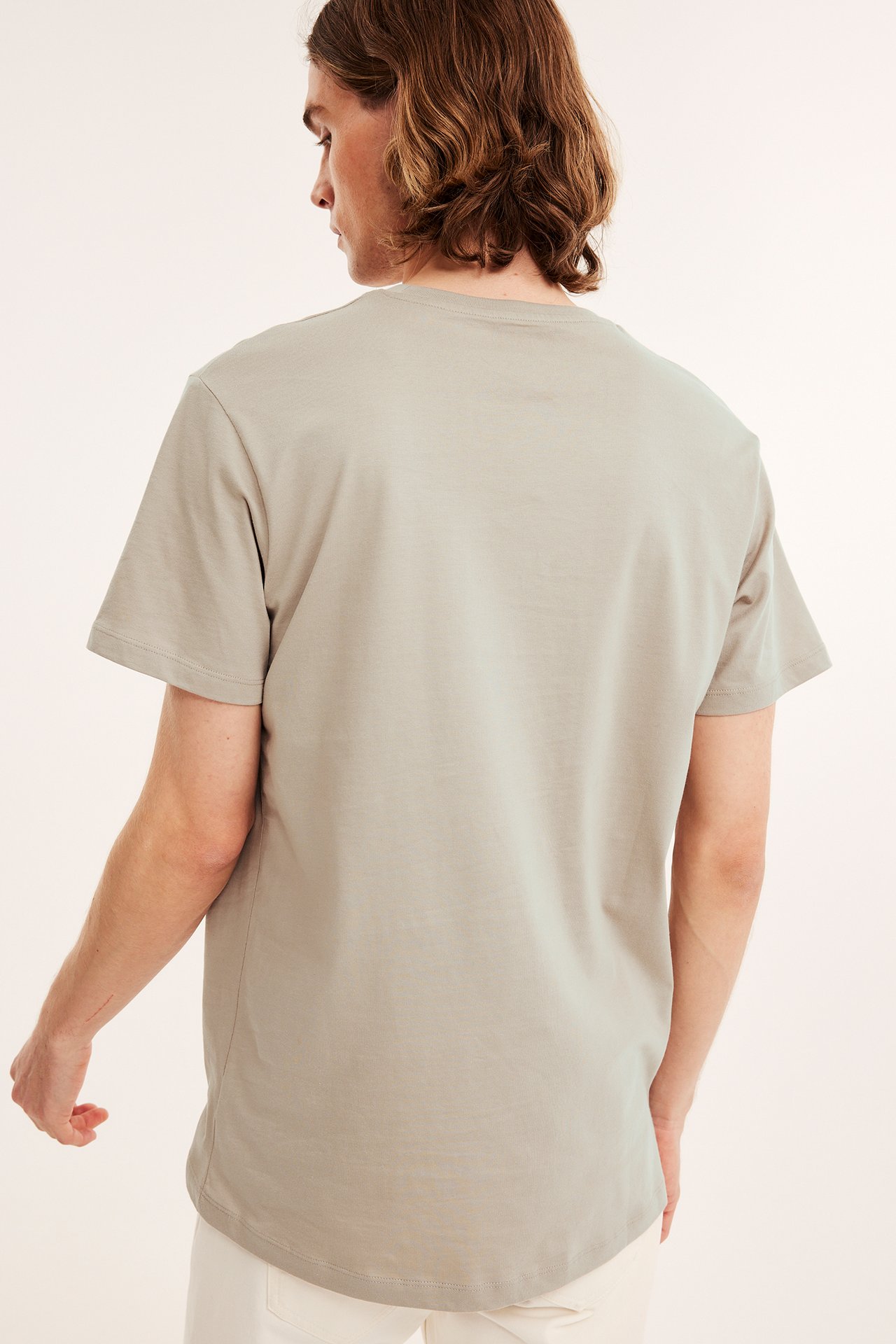 Rundhalsad t-shirt - Beige - 185cm / Storlek: M - 5