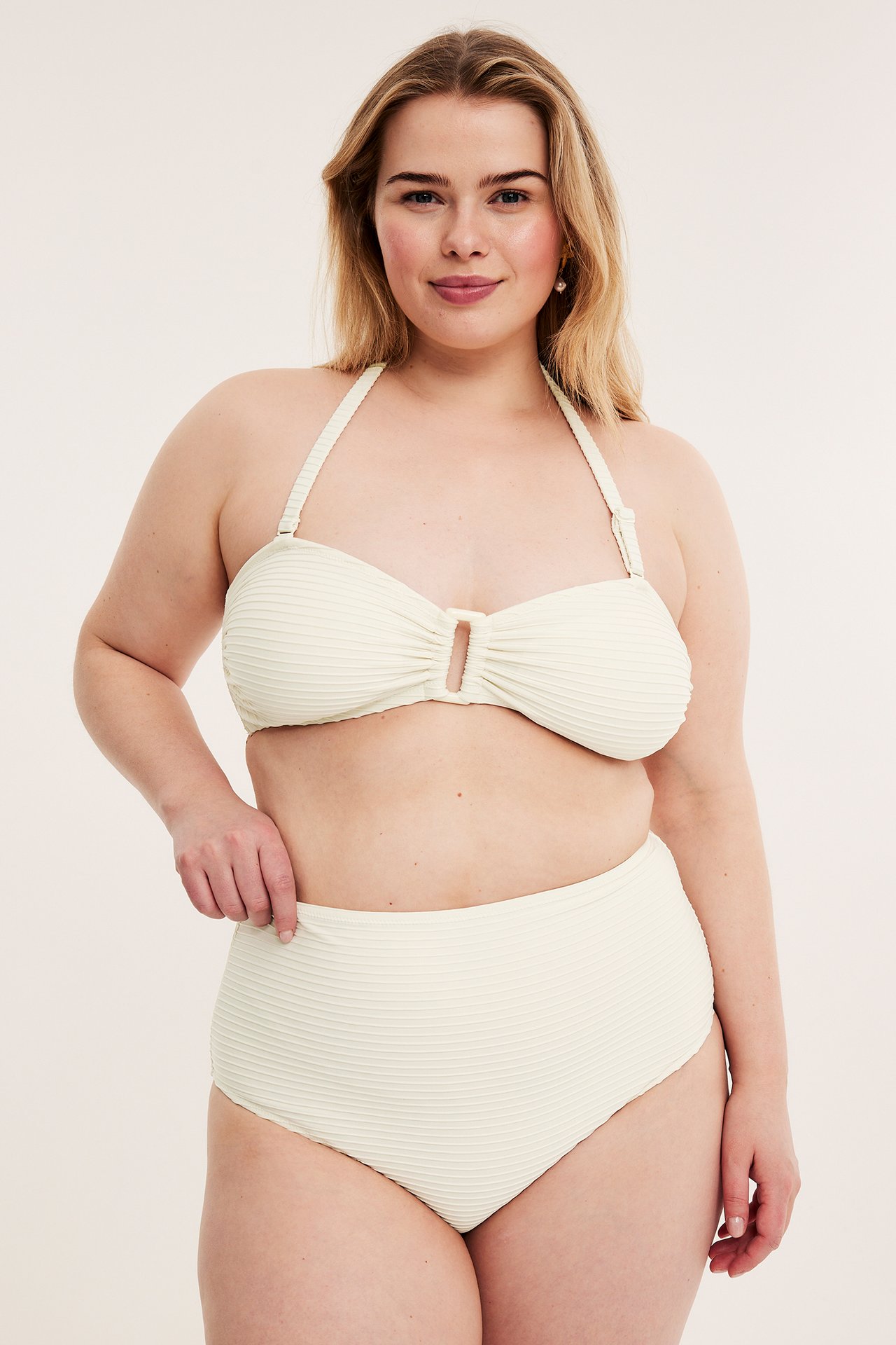 Bikinitruse høy midje - Offwhite - 1