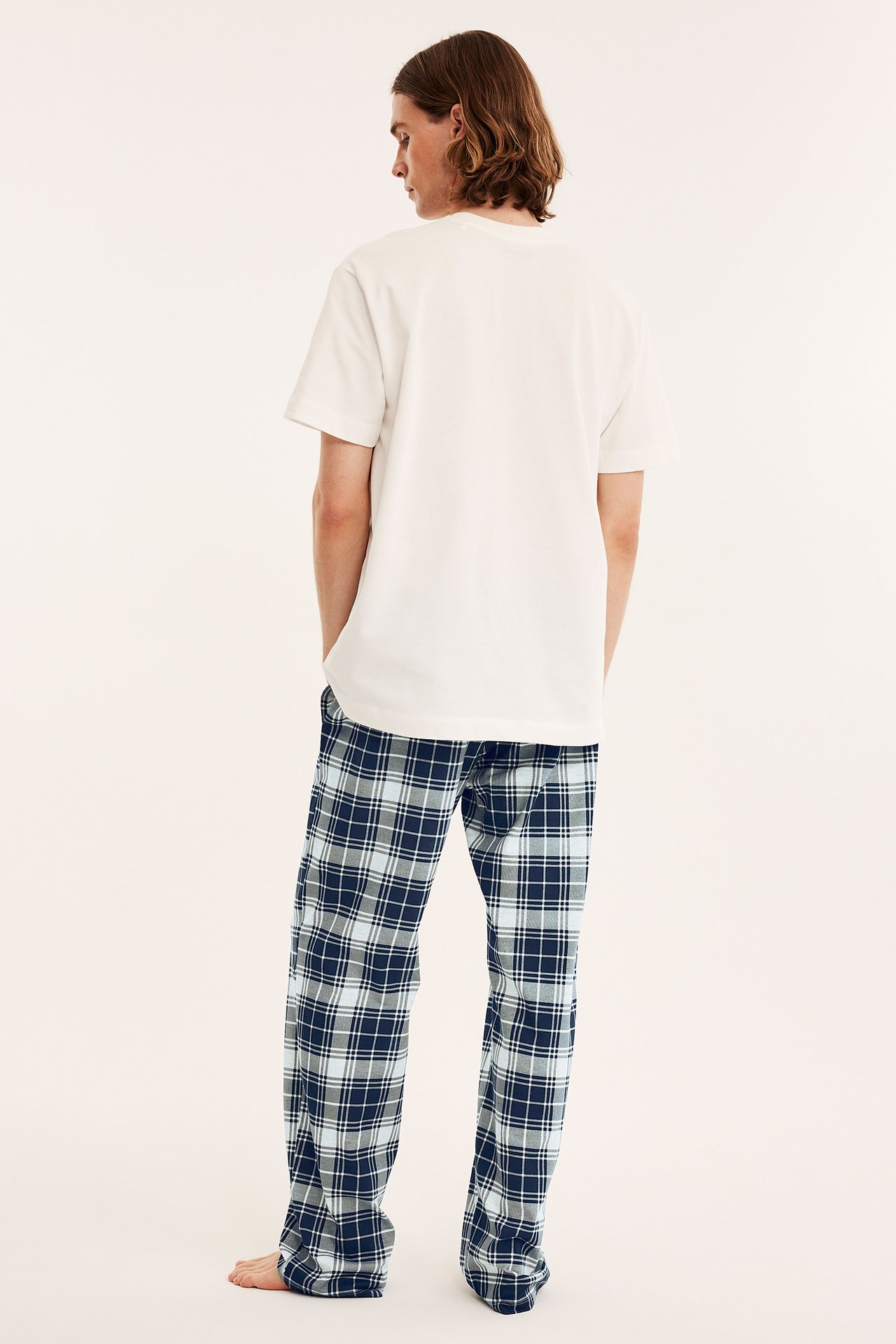 Rutig pyjamasbyxa - Mörkblå - 185cm / Storlek: M - 5