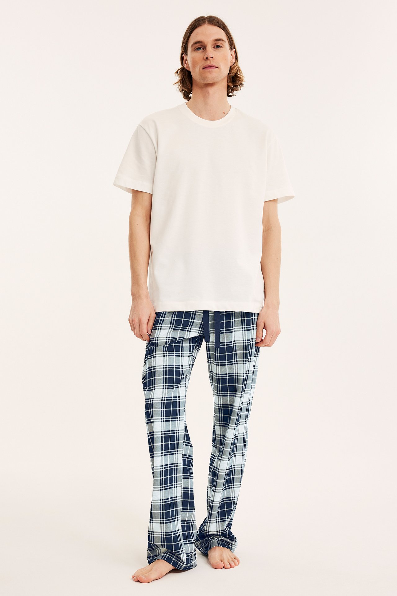 Rutig pyjamasbyxa - Mörkblå - 185cm / Storlek: M - 1