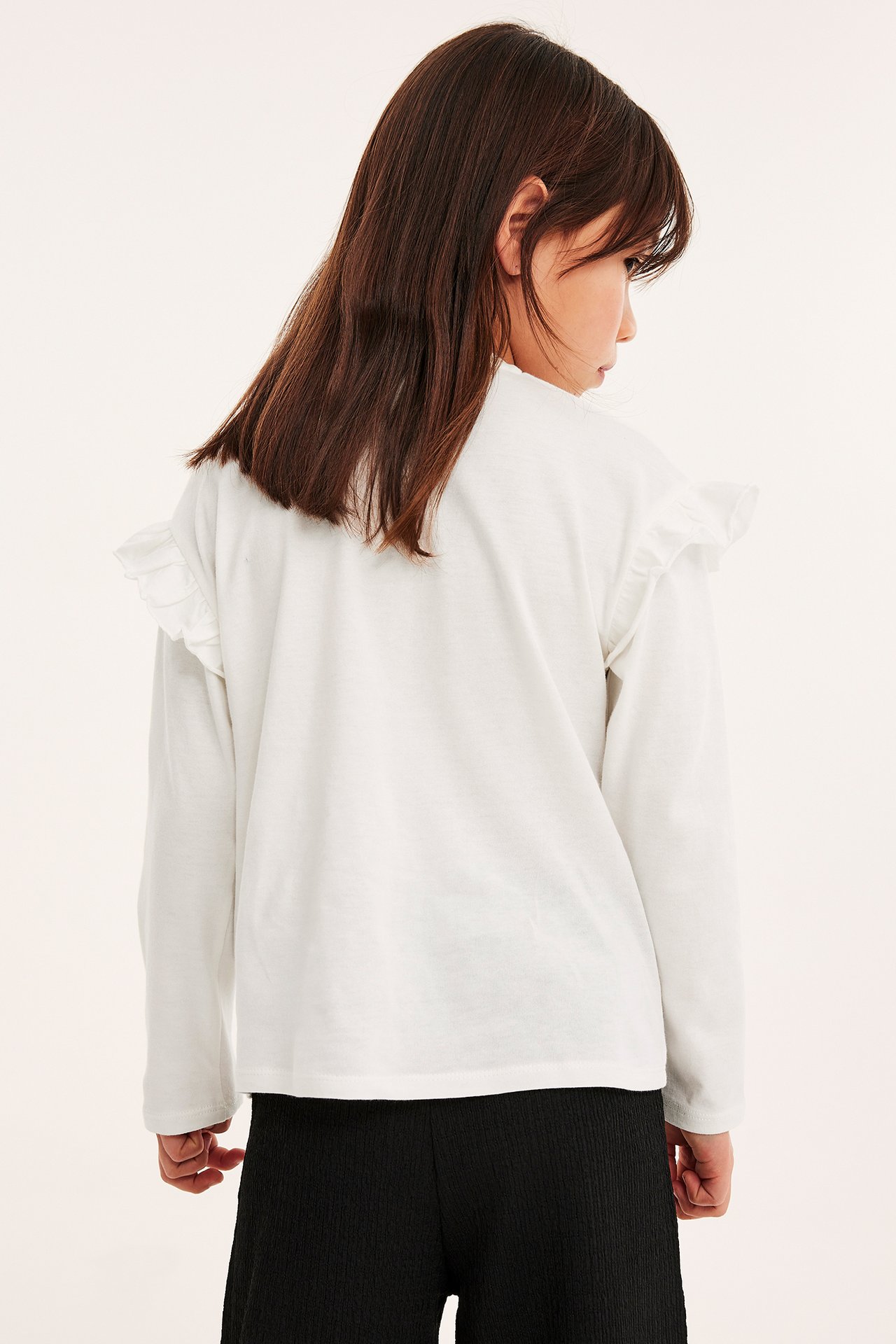 Topp med volang - Offwhite - 6