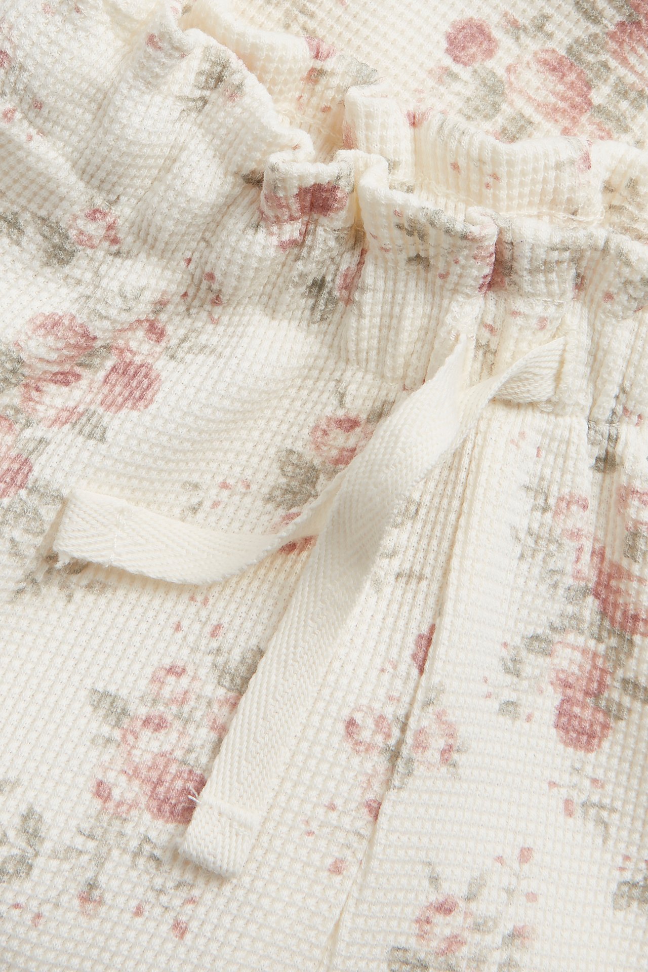 Blommiga mjukisbyxor - Offwhite - 1