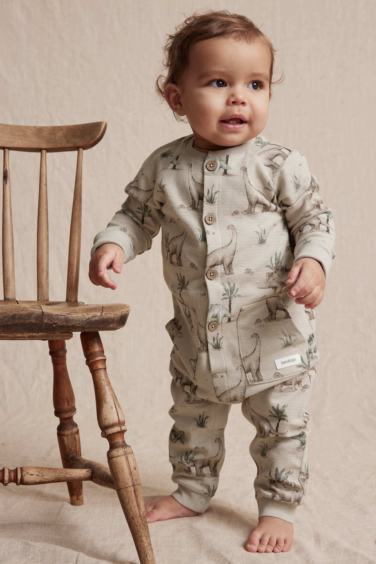 Jumpsuit med dinosaurier - Beige - 3