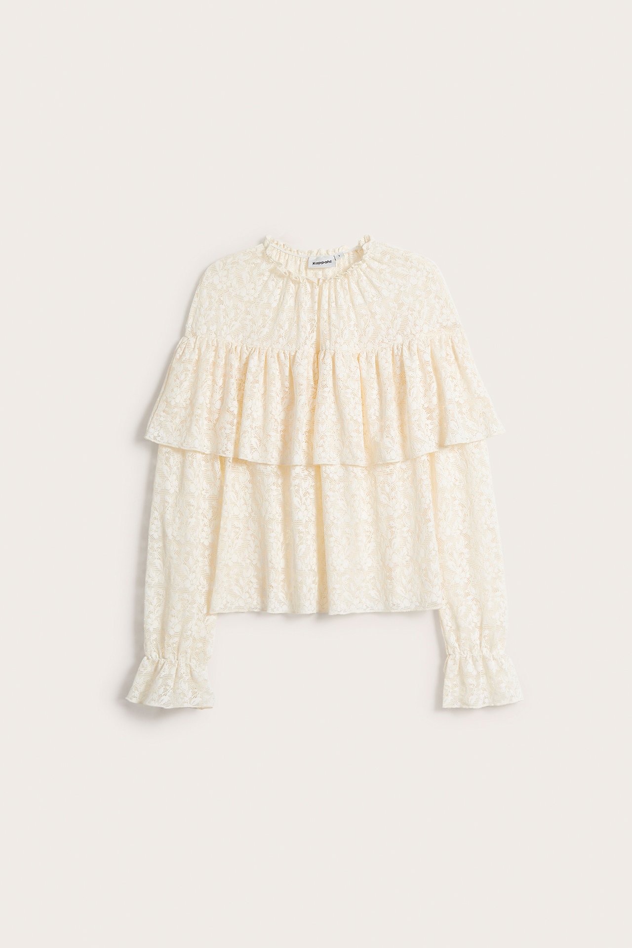 Blondetopp med volang - Offwhite - 7