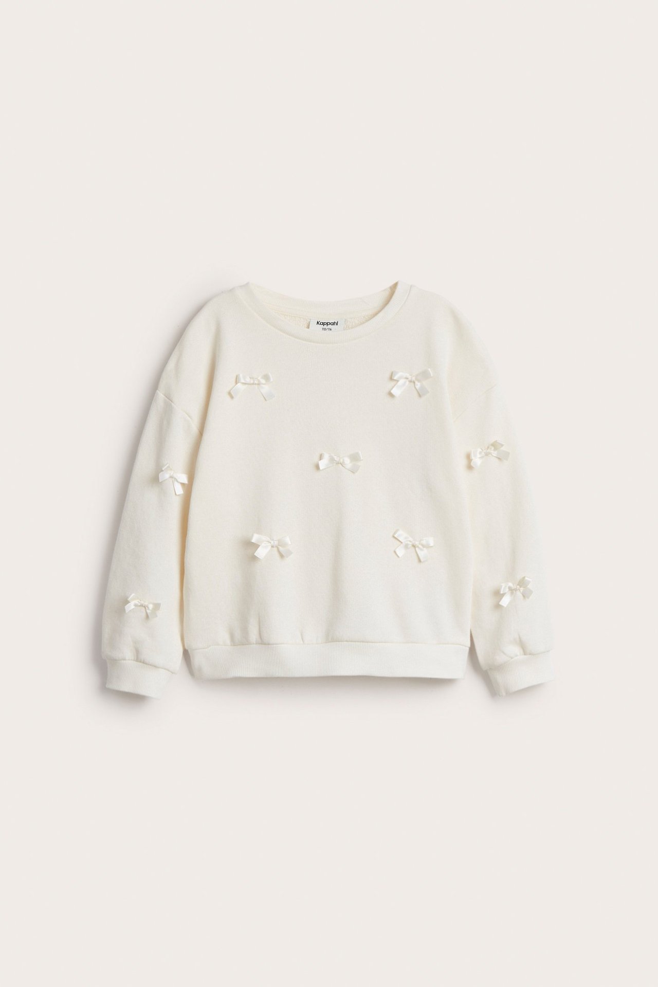 Sweatshirt med sløyfer - Offwhite - 2