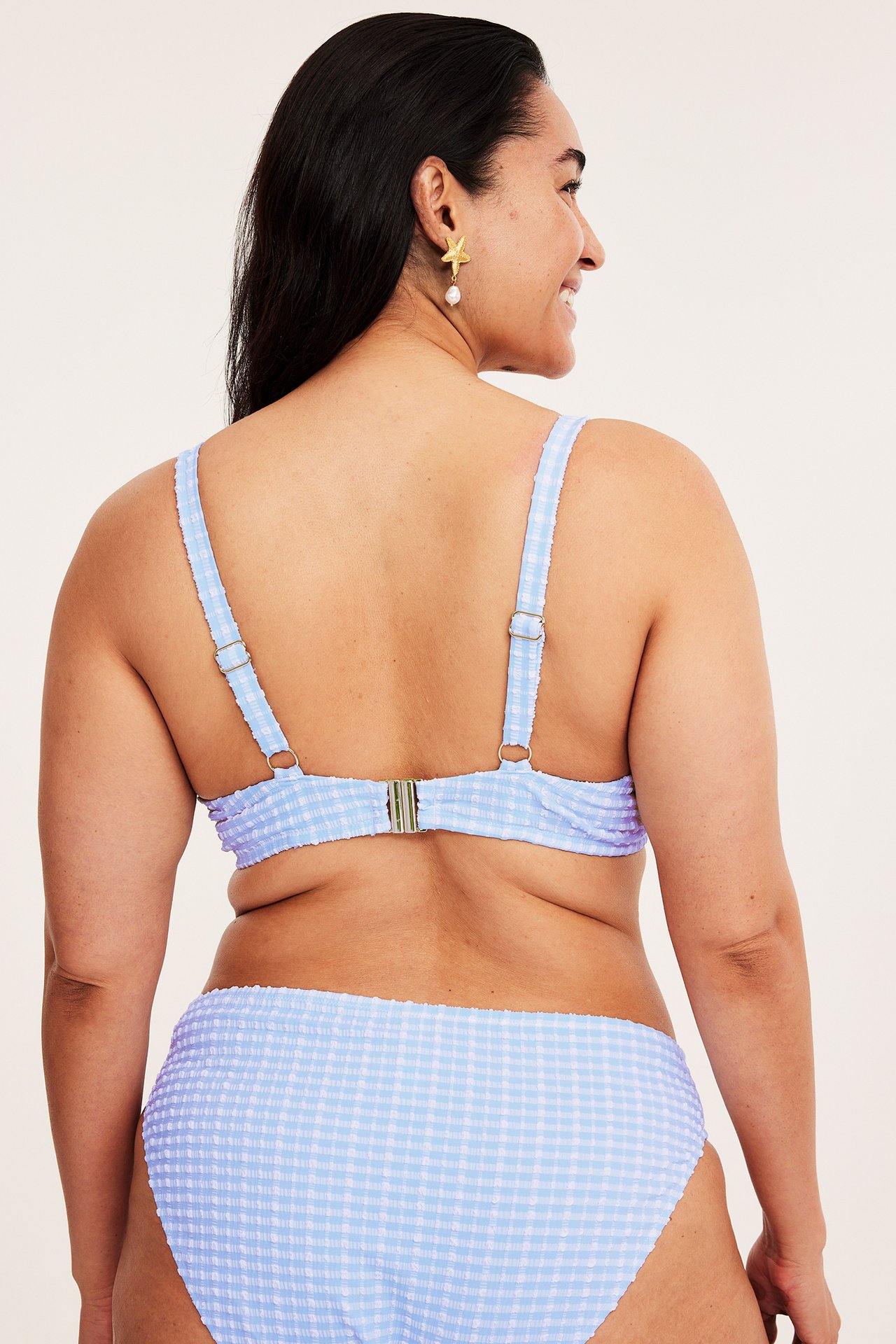 Mønstret bikini-BH - Lyseblå - 5