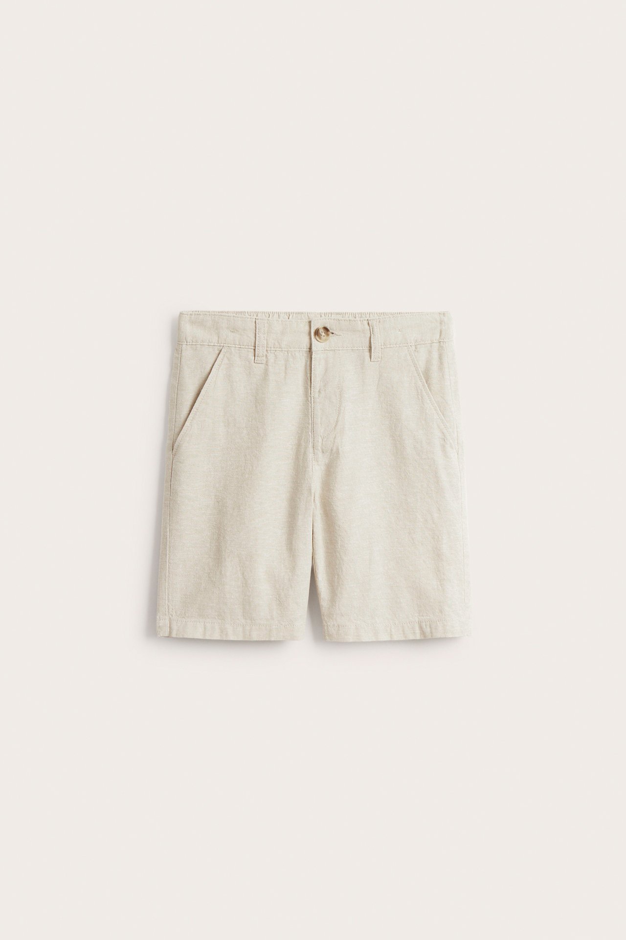 Dress-shorts i linblanding - Lys beige - 2