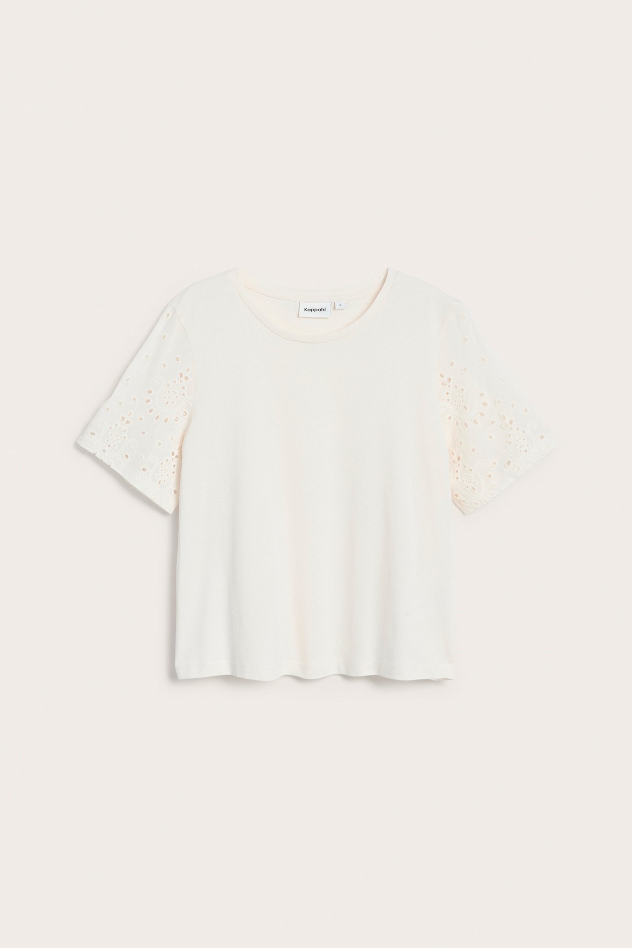 T-shirt med broderie anglaise