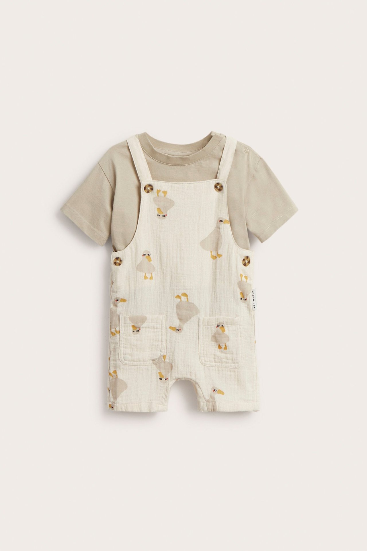 Mönstrat baby set - Beige - 1