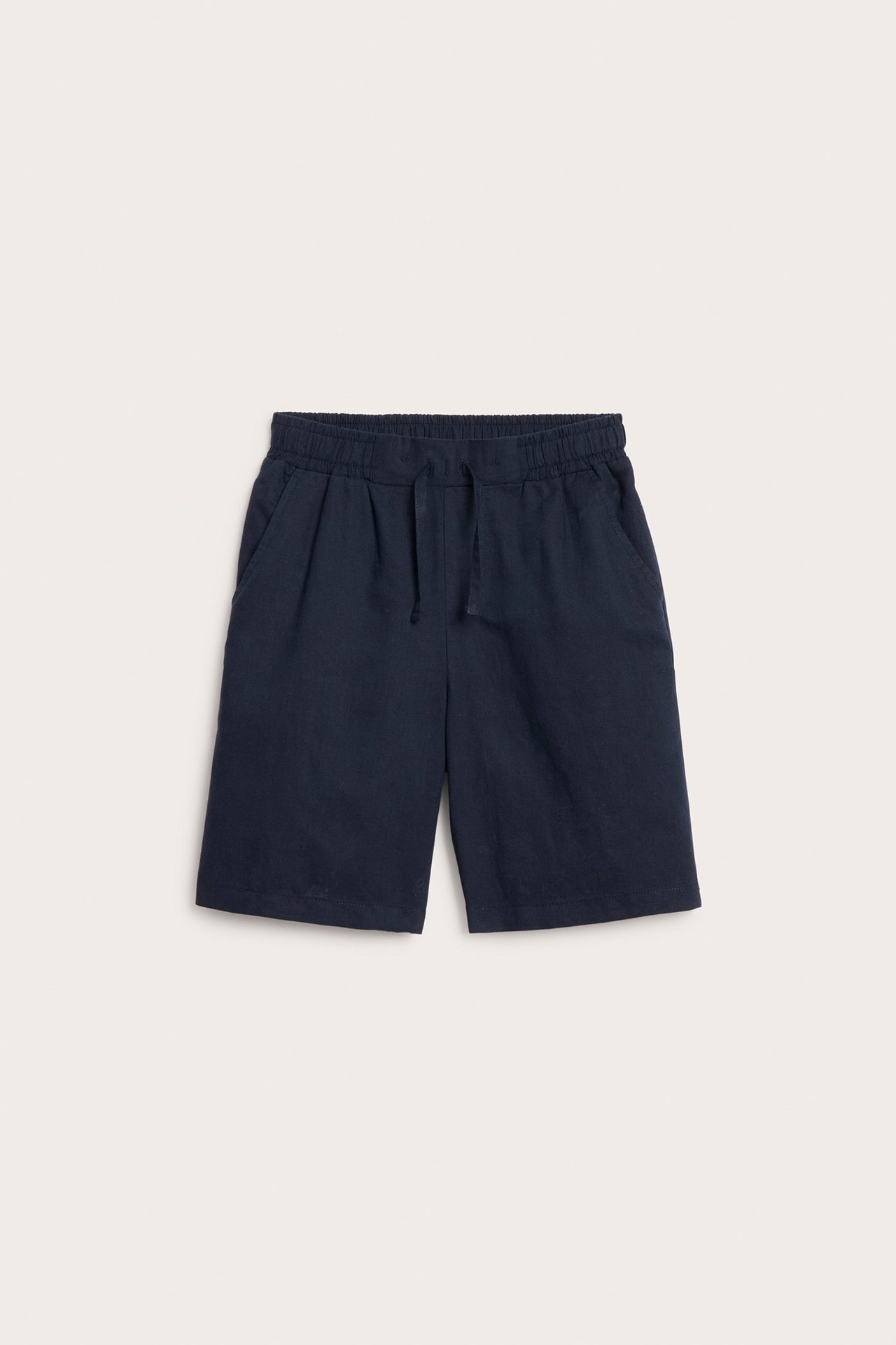 Shorts i linnemix - Mörkblå - 2